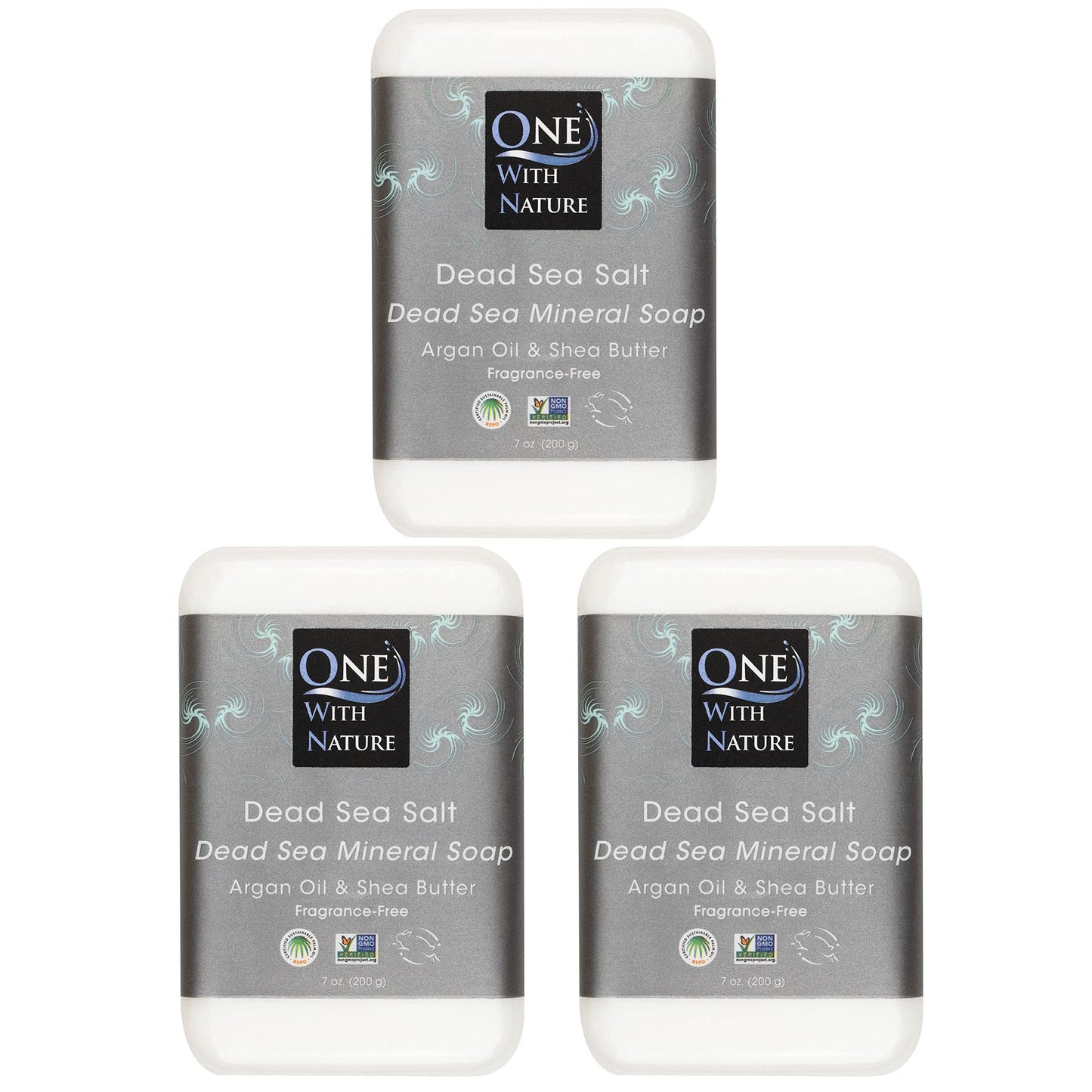 Jabón de sal Dead Sea, 3 unidades, manteca de karité, aceite de argán, magnesio, azufre, minerales. Todos los tipos de piel, problemas de piel. Tratamiento de acné, eccema, psoriasis, terapéutico, natural, sin fragancia, barras de 7 onzas