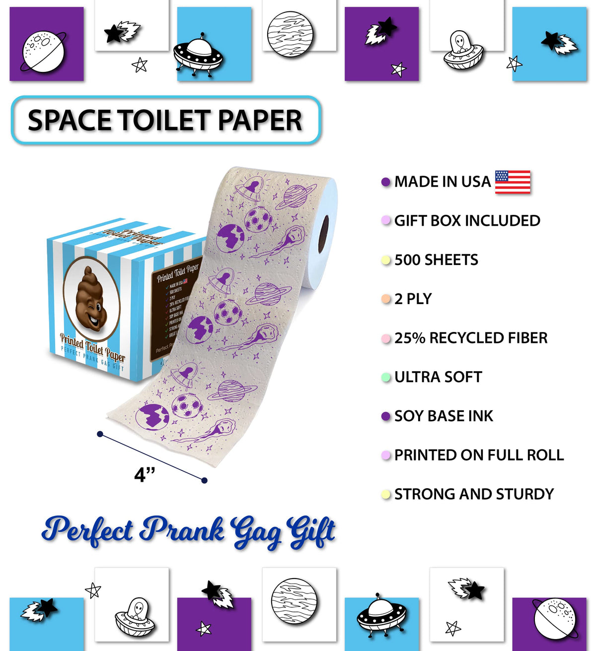 Papel Higiénico Impreso TP 2 Capas Hilarante 500 Hojas Para Decoración del Hogar