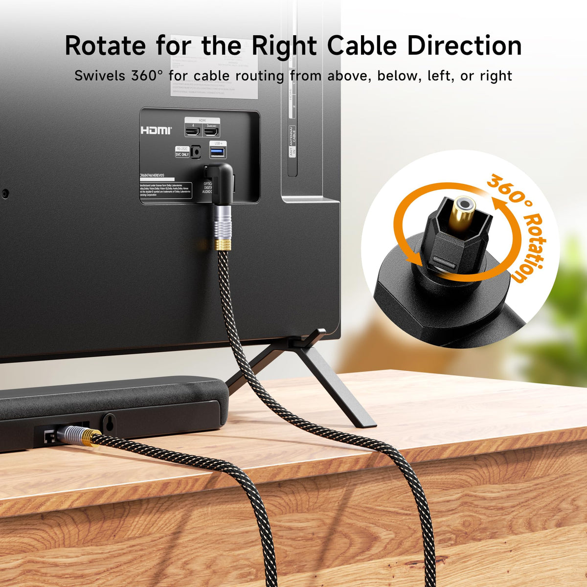 Adaptador Toslink Cable Matters Negro Paquete de 2 macho a hembra ángulo recto