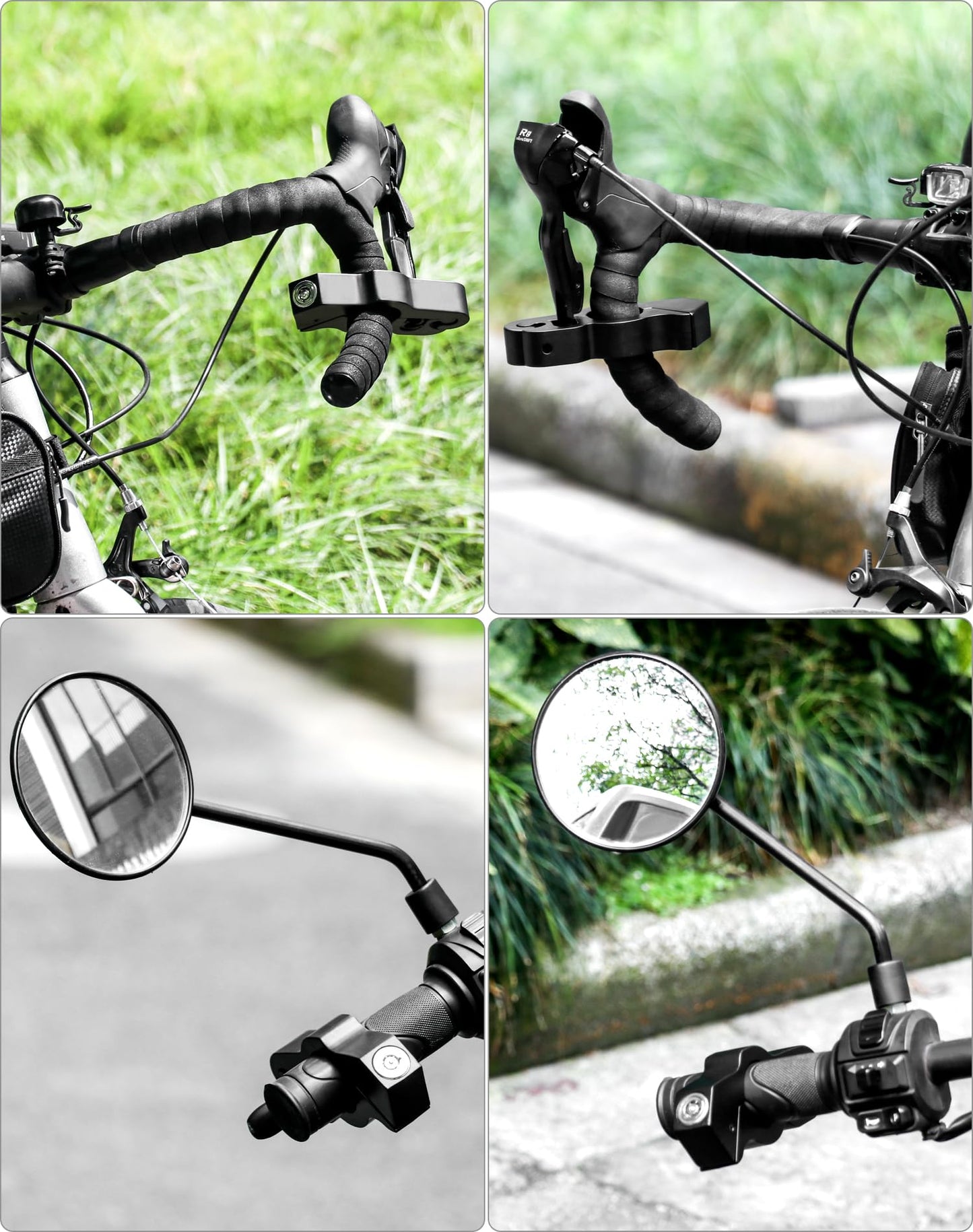 QWORK - Juego de 2 candados para motocicleta, antirrobo, ajustable, para manubrio de bicicleta, un agarre, acelerador, freno, manubrio para asegurar una bicicleta, scooter, ciclomotor o ATV, color negro