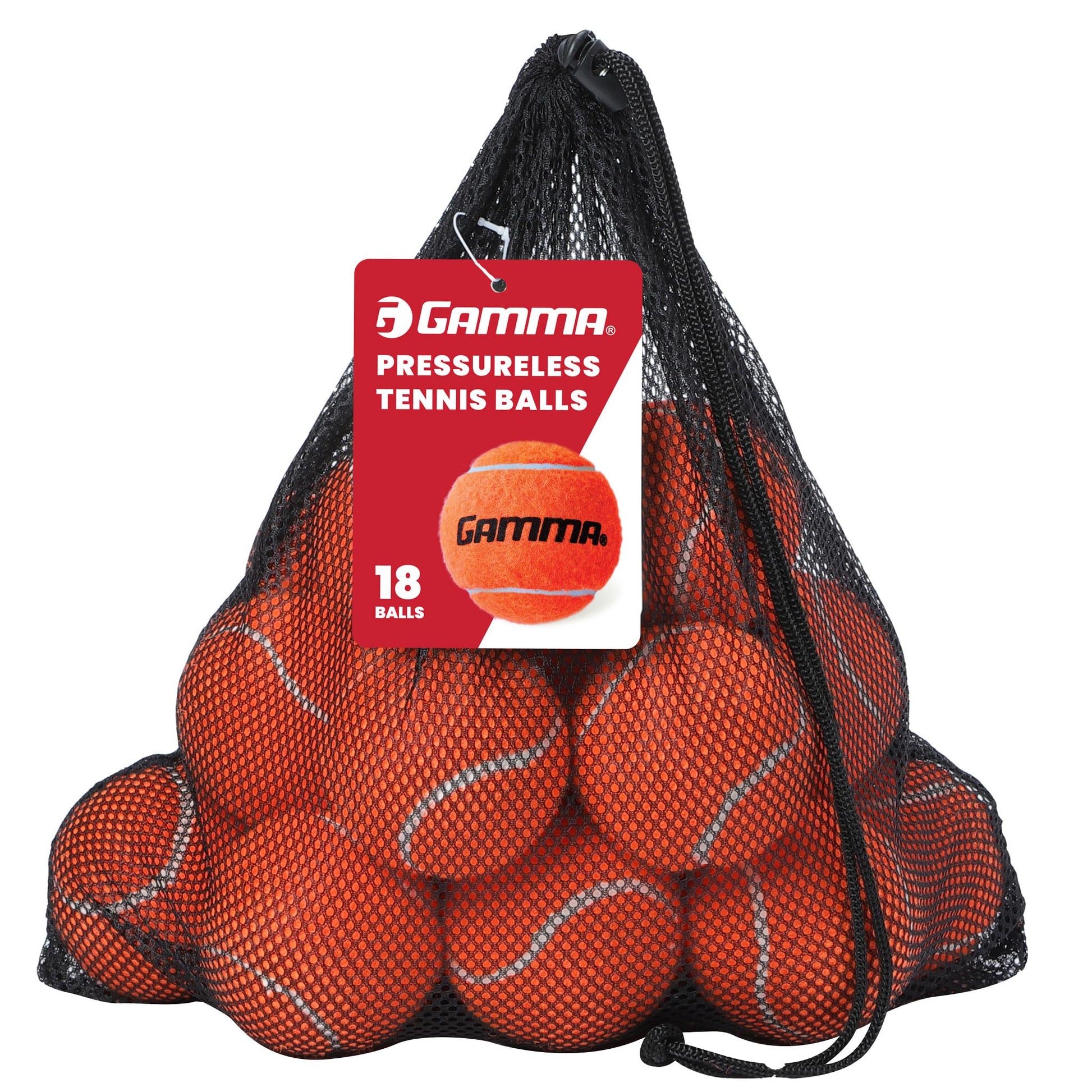 Gamma - Pelotas de Tenis sin presión para práctica y Clases de Tenis, Durabilidad a Largo Plazo y más Rebote Que Las Pelotas de Tenis estándar, Color Naranja, Bolsa de 18 Unidades