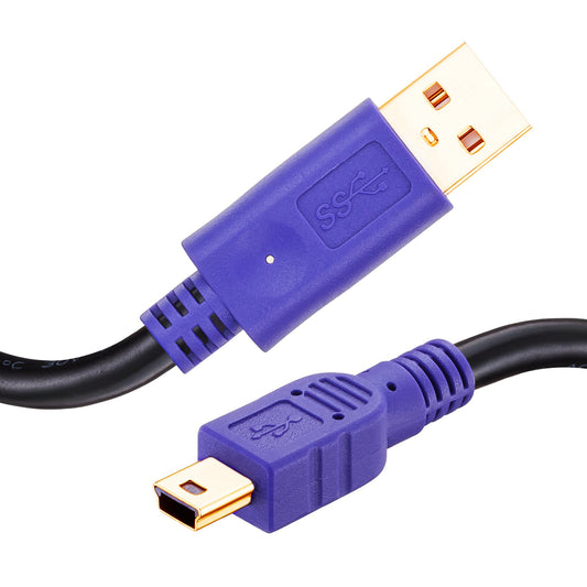 LiuTian Cable Mini USB de 2m, USB 2.0 Tipo A a Mini B Cable de Cargador Compatible con GoPro Hero 3+, Controlador PS3, Reproductor MP3, Dash CAM, Cámara Digital, etc.