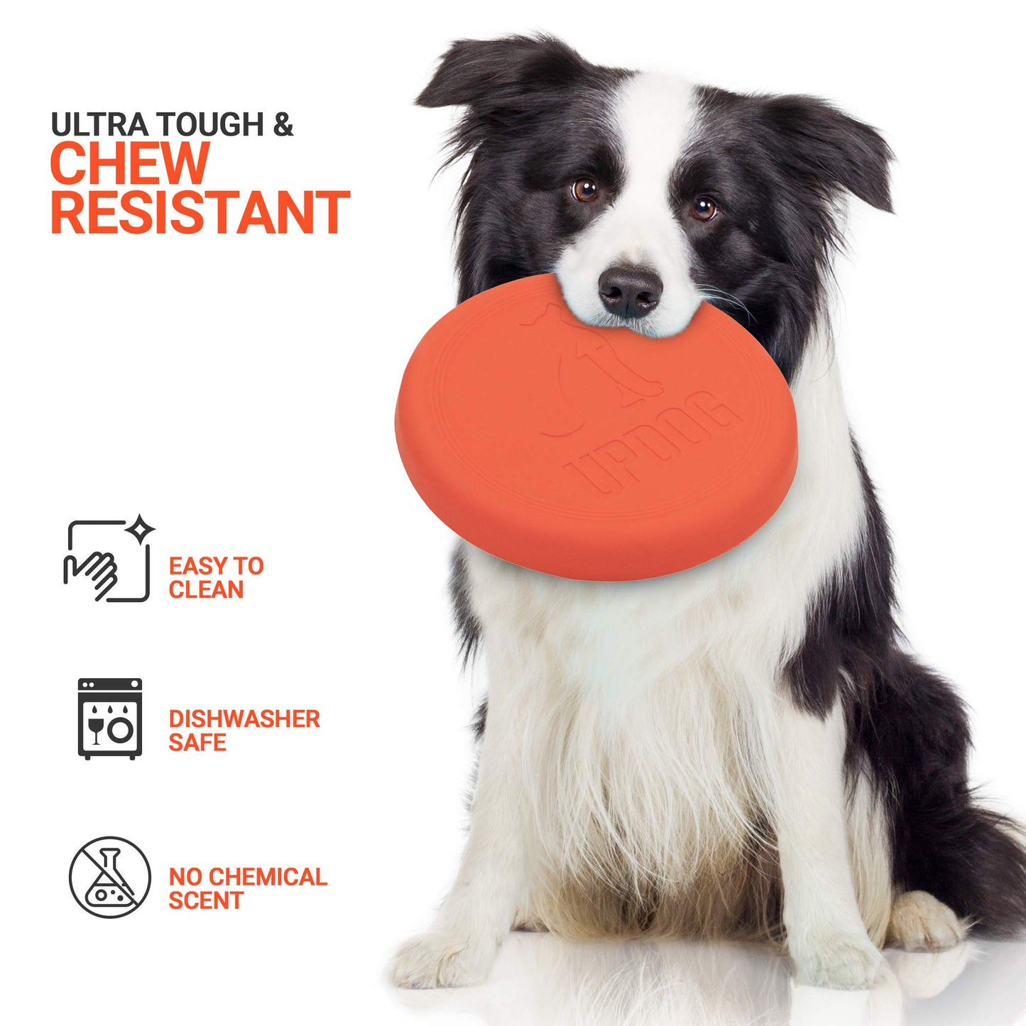Frisbee para Perro, Fabricado en EE. UU. Productos Updog Pequeño Disco Volador de 15,24 cm para Perros, Anaranjado, 6