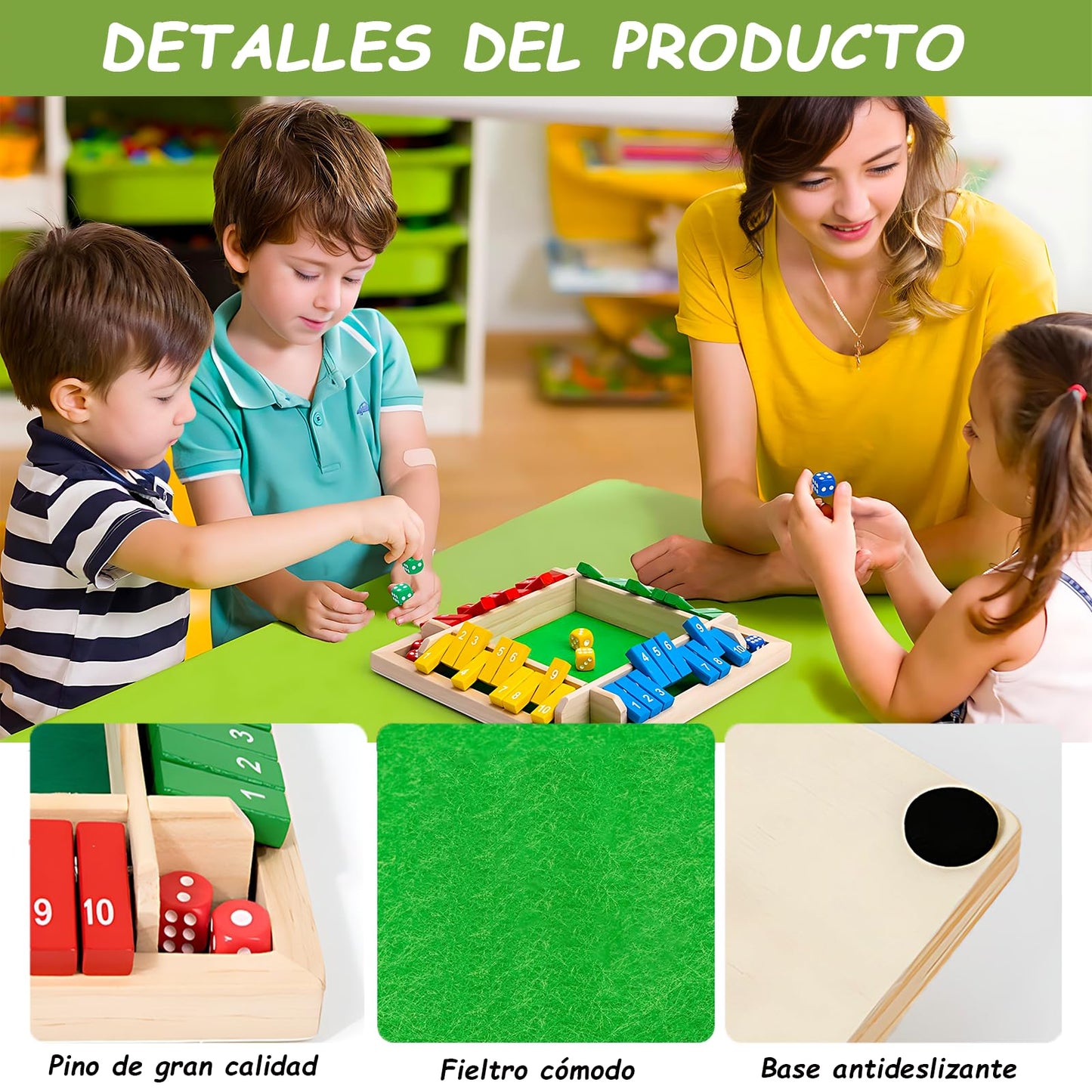 Juego de Mesa RAZYZOA Natural Clásico de Matemáticas para Adultos y Niños