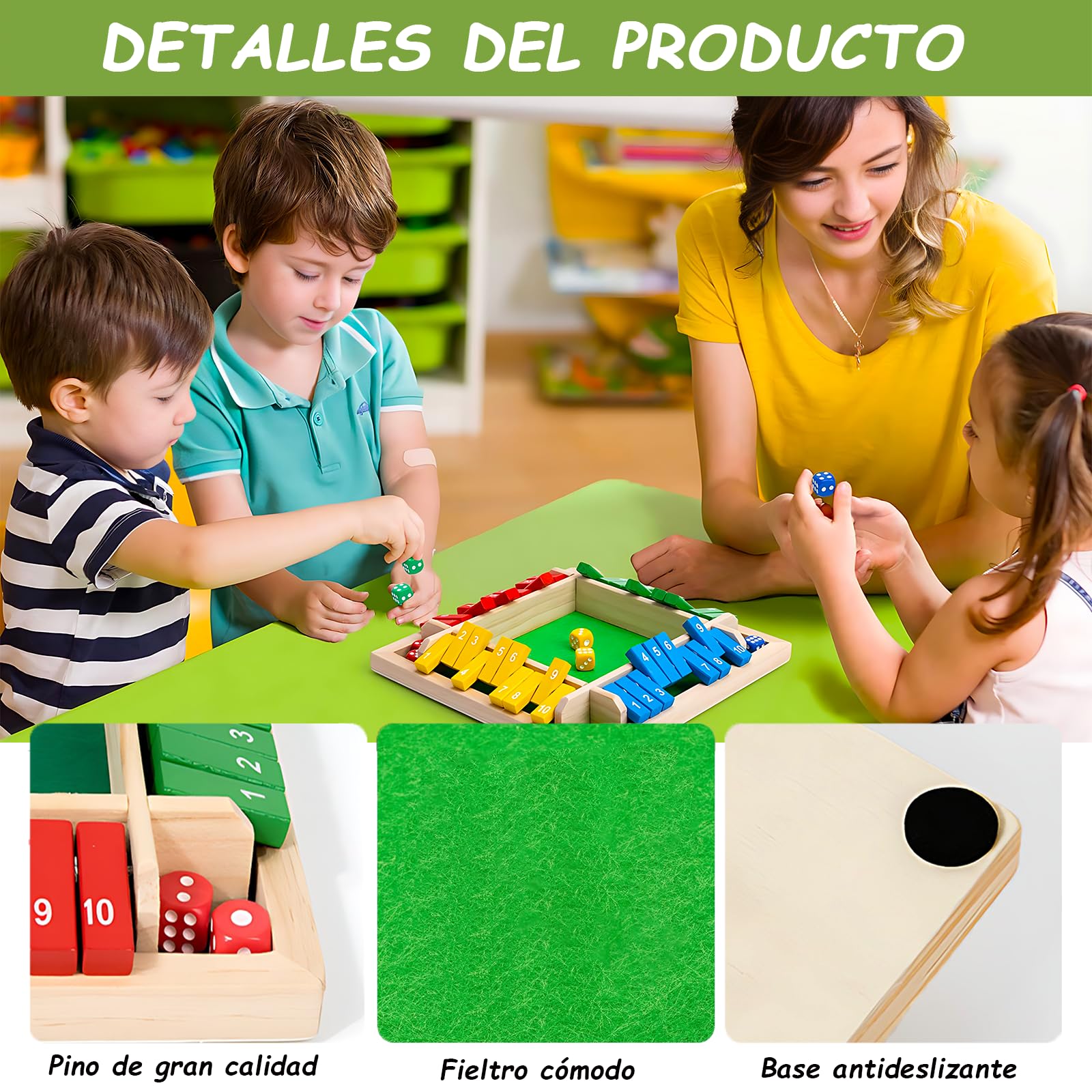 Juego de Mesa RAZYZOA Natural Clásico de Matemáticas para Adultos y Niños
