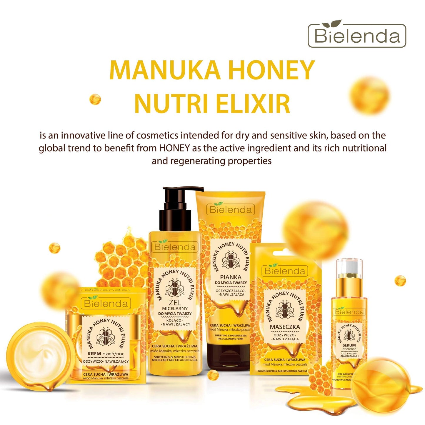 Bielenda- Gel limpiador facial micelar Elexir de miel de Manuka
