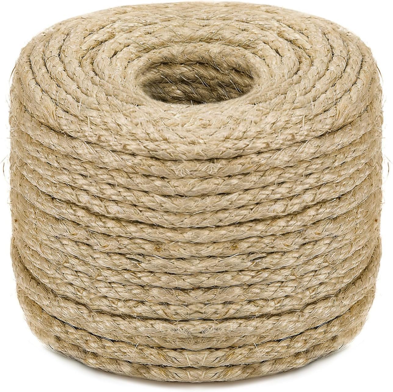 Cuerda de sisal para gato rascador de árbol de repuesto para reparación de recuperación o rascador de bricolaje (Natur, 4 mm, 50 pies)
