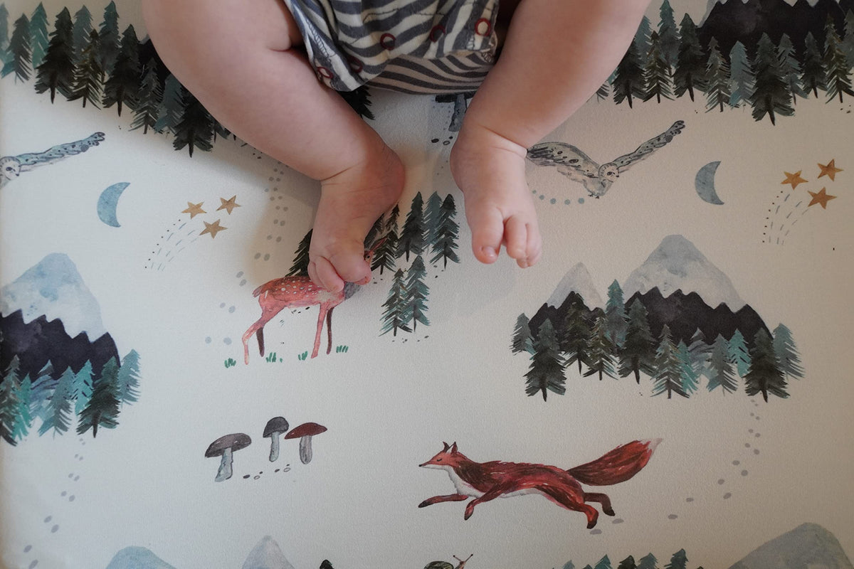 Sorrel + Fern 2-Pack Changing Pad Cover (Woodland Forest Animals) - Buttery Soft Cotton Blend