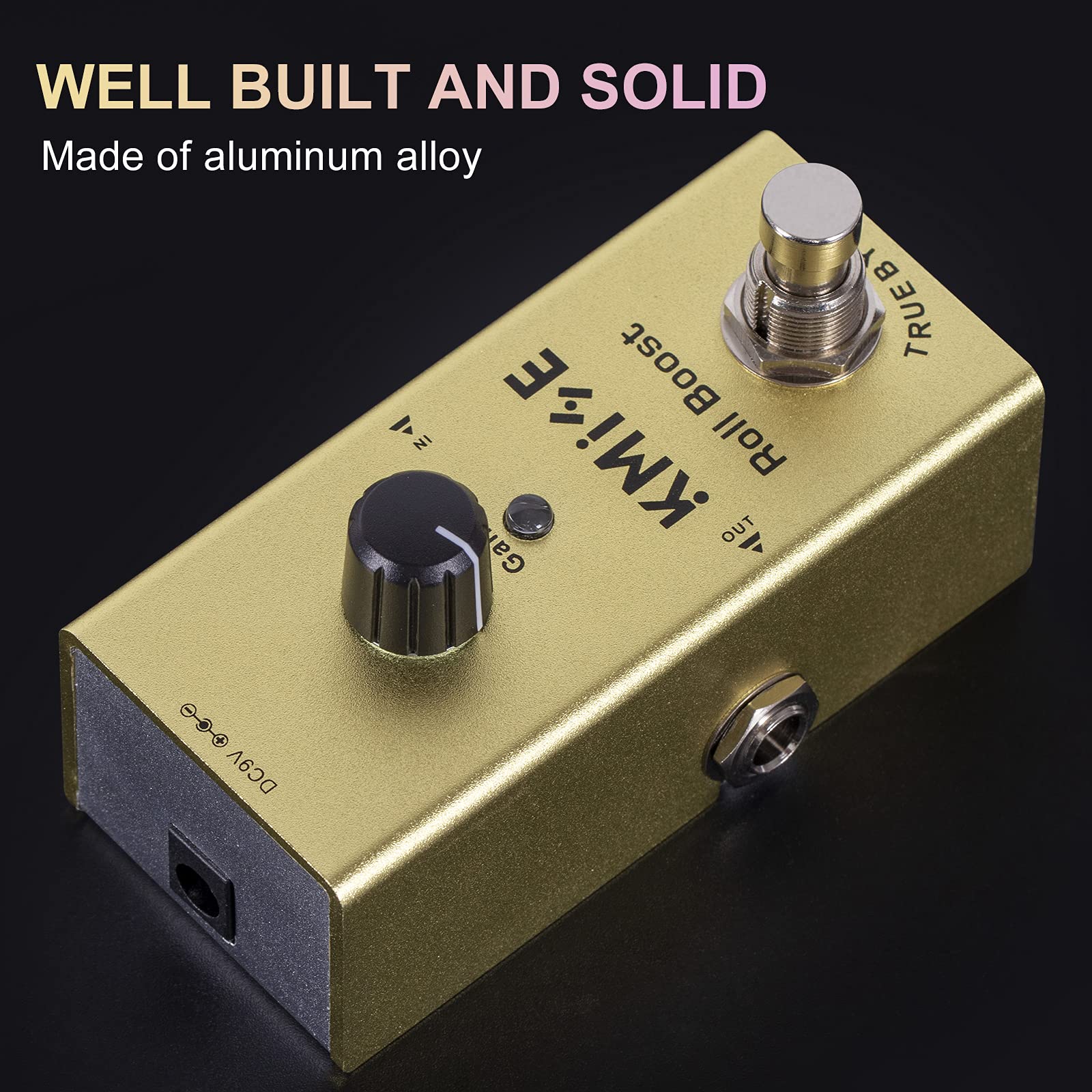 lotmusic Pedal de efectos de guitarra eléctrica Mini tipo único DC 9V True Bypass (Roll Boost)
