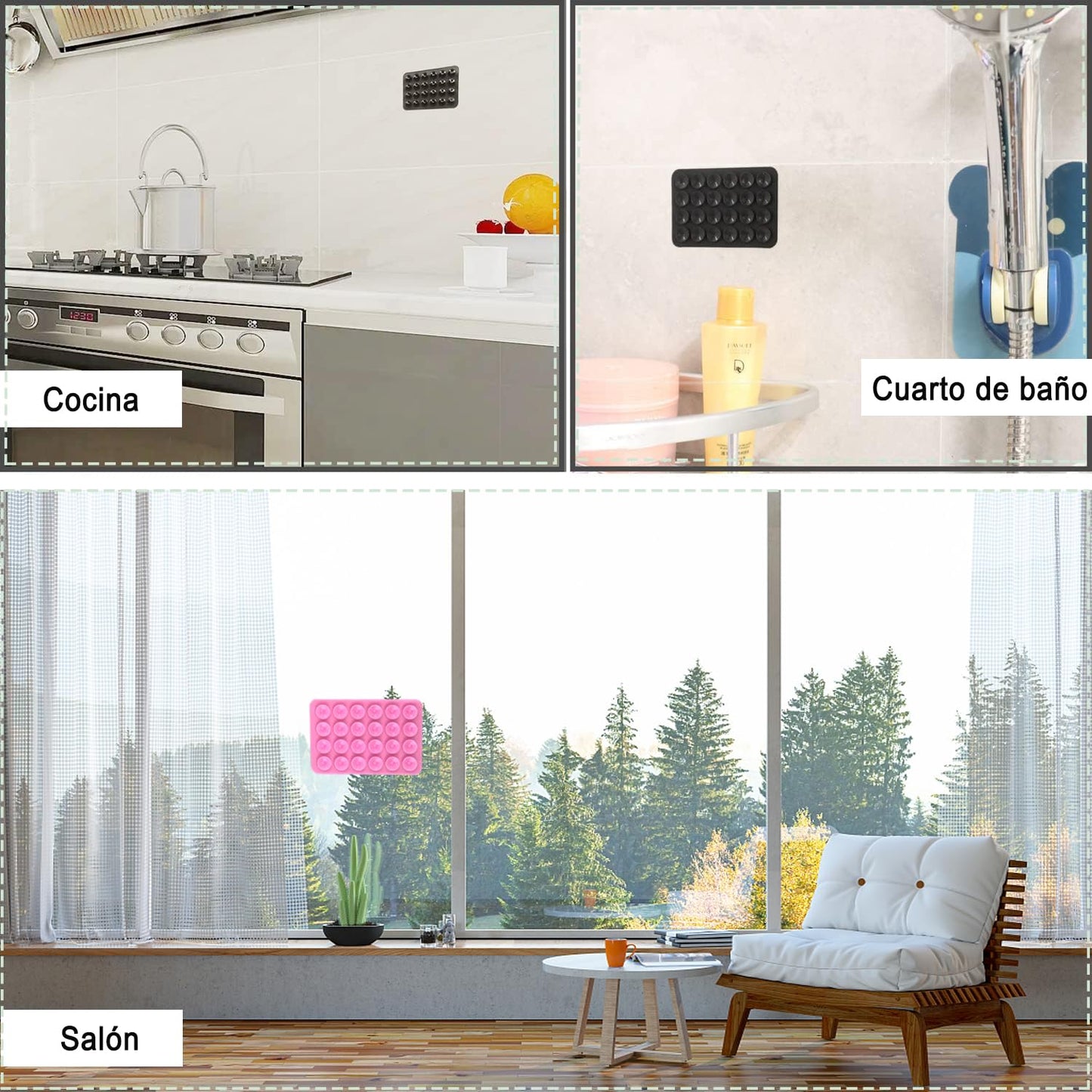 Besoner Ventosas de Silicona de 6 Colores para de Teléfono - Soporte Manos Libres para Móvil para Móvil para vídeo y Selfies Compatible con iPhone y Android