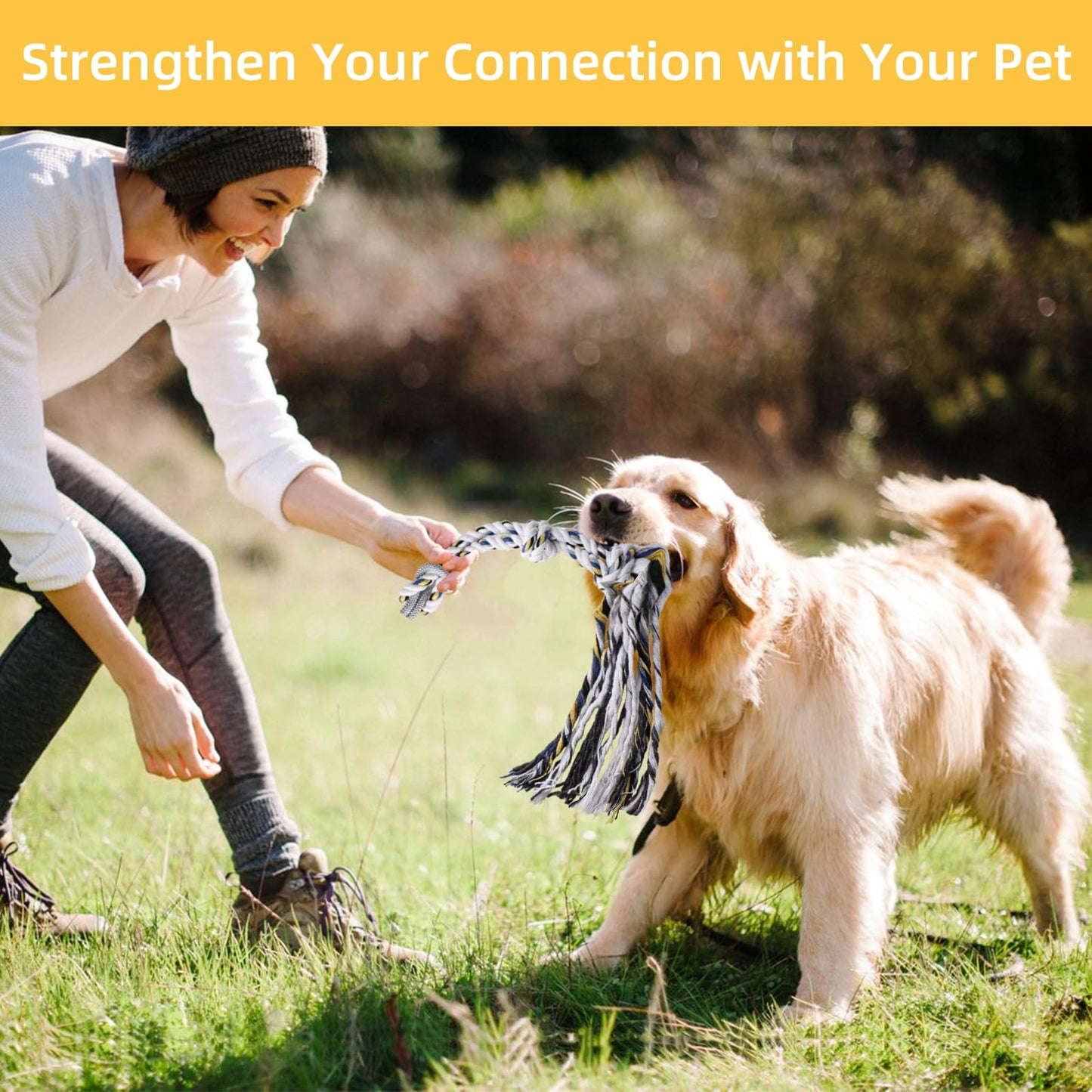 Gingull - Varita de coqueteo para perros – Varita interactiva para perros Chase and Tug of War - Barra de coqueteo para perros de alta resistencia, juguetes para masticar para dentición, juguetes