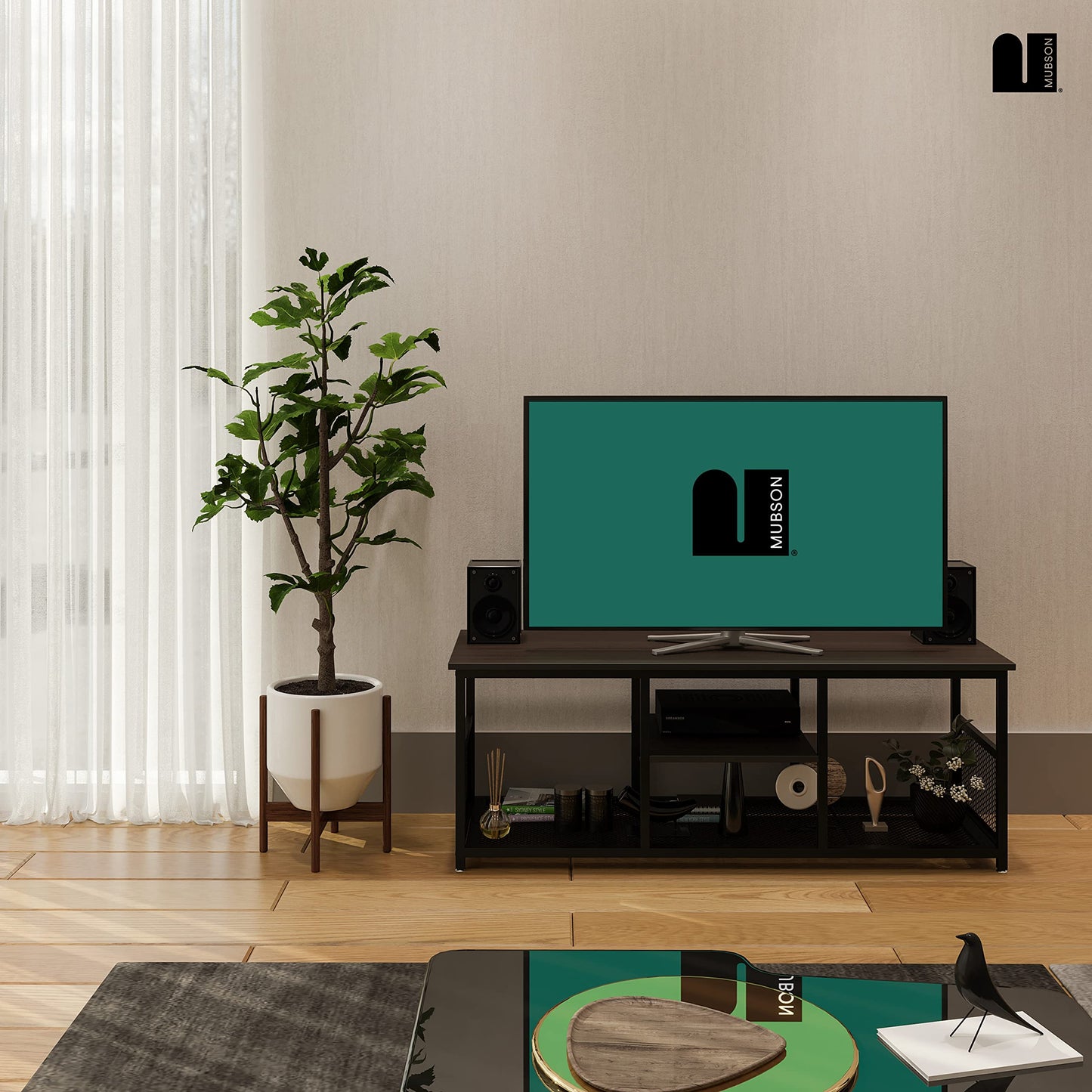 Mueble para TV MUBSON Vondel Roble con 3 Repisas