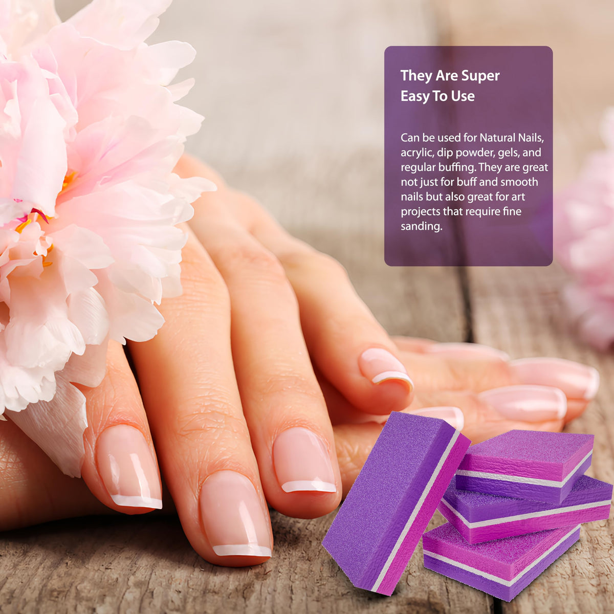 Morary- Pulidor de uñas Moray, bloque pulidor para lima de uñas de grano 120, mini bloque pulidor de uñas con esponja de doble cara