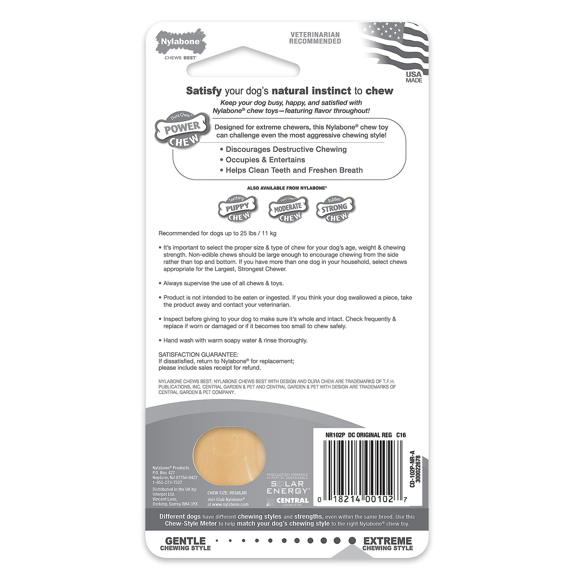 Juguete Masticable para Perros Nylabone Original Saborizado Dura Chew Regular