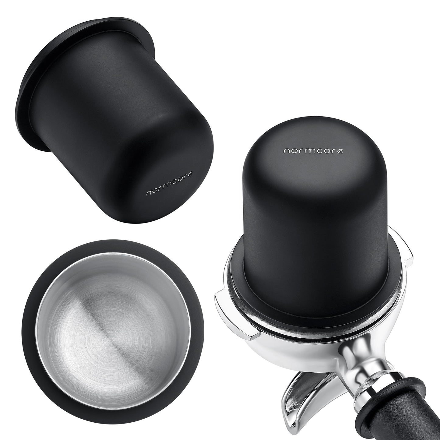 Taza Dosificadora Normcore Negro Acero Inoxidable 304 Versión Alta para Café Espresso