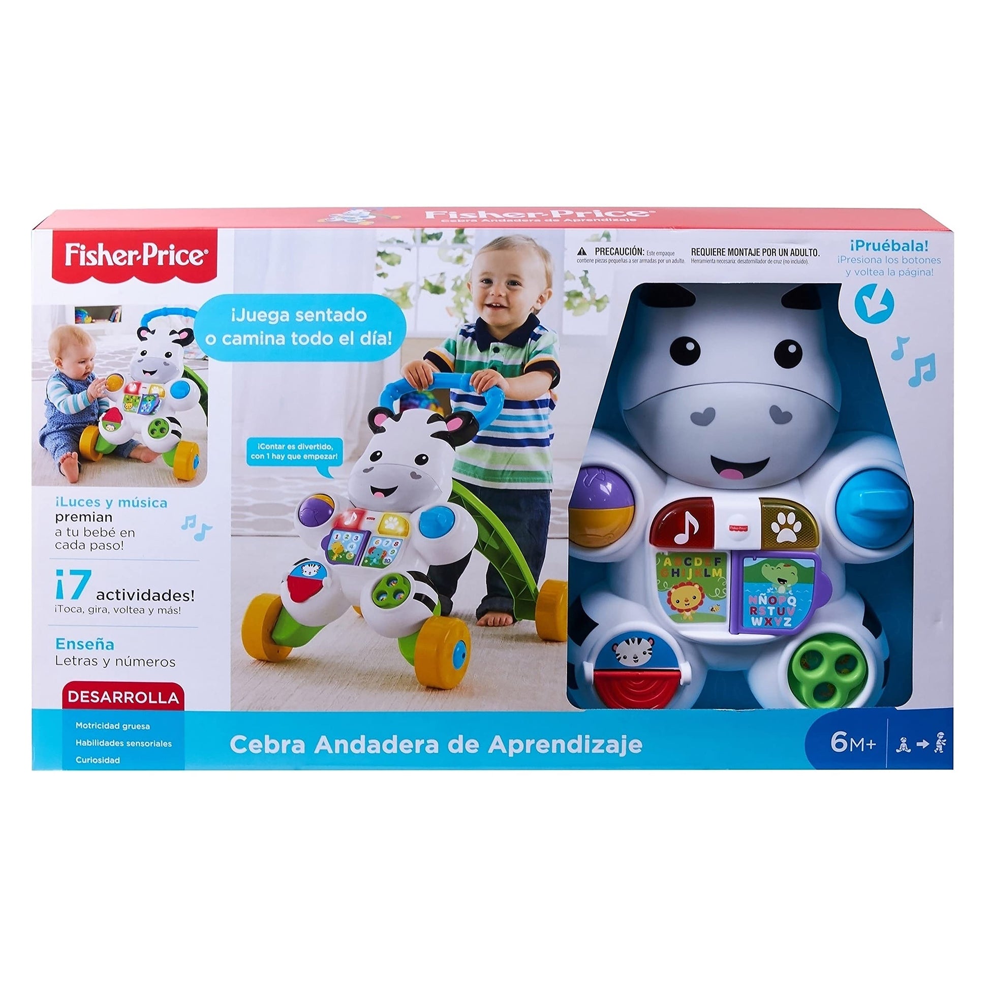 Andadera Fisher-Price Cebra Aprendizaje Luces y Sonidos para Niños