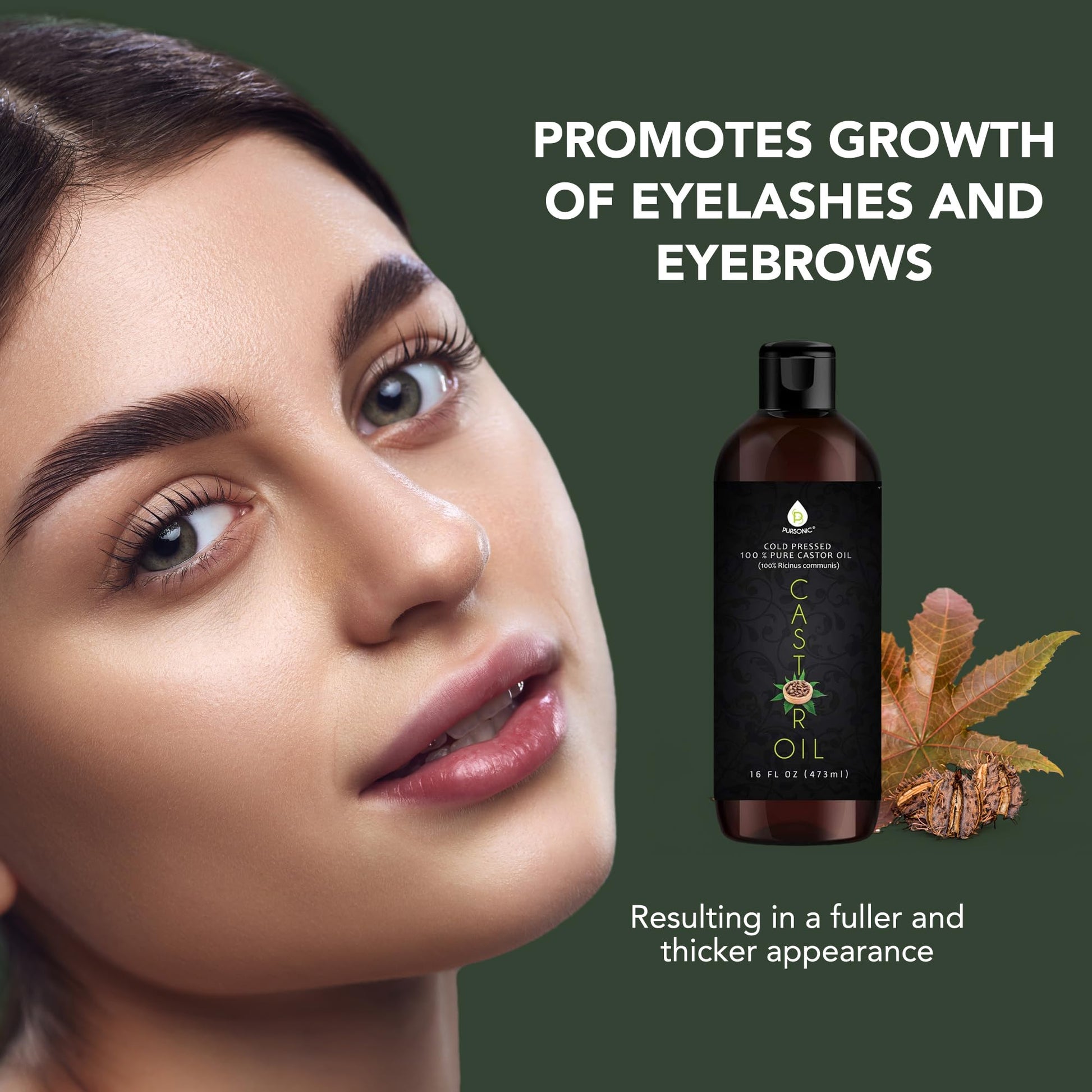 Aceite Orgánico de Ricino Puro 16 oz para Crecimiento Capilar y Piel Nutrida - Sin Hexano - Prensado en Frío - Cabello y Piel Seca Saludable.