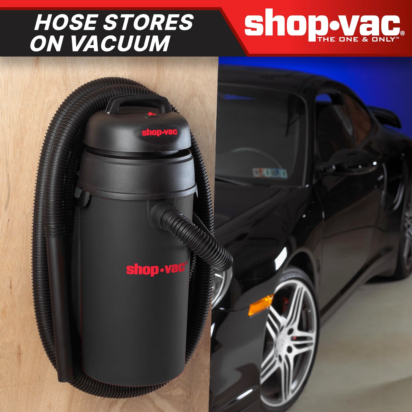 Aspiradora Shop-Vac de Pared Húmedo/Seco 5 Galones 5.5 Picos Ideal para Garaje, Taller y Hogar