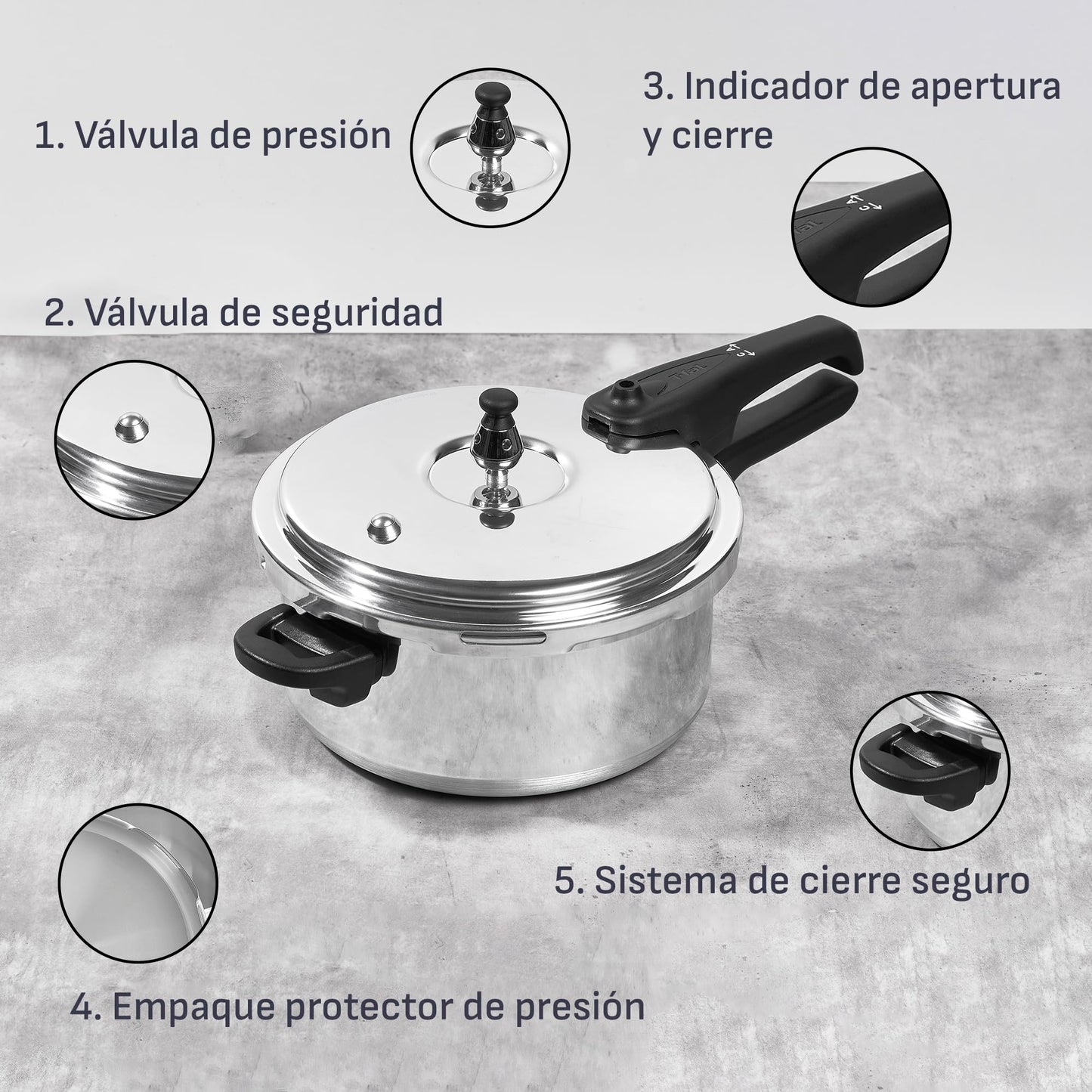 Olla Express T-fal Aluminio Seguro 4L Cocción Rápida