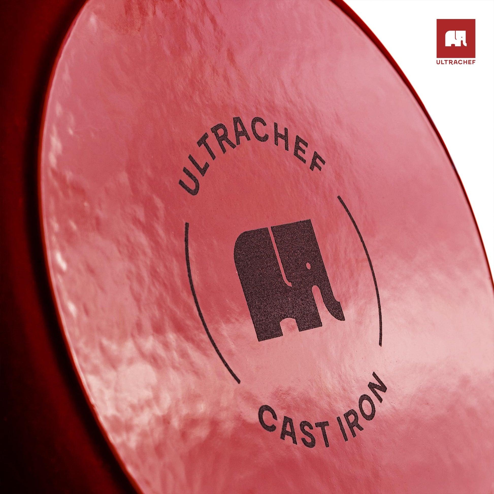 ULTRACHEF Olla de Hierro Fundido Esmaltado para Estufa y Horno | Horno Holandés Cubierto de Hierro Fundido | Dutch Oven | Redonda | Tamaño 28 cm, Capacidad 6 Litros, Rojo