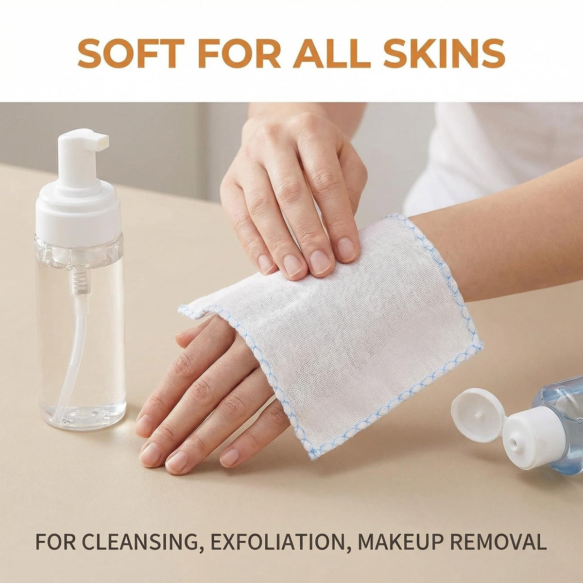Yaosan- Paños faciales reutilizables: Paños faciales de muselina de algodón suave para una limpieza suave y la eliminación del maquillaje.