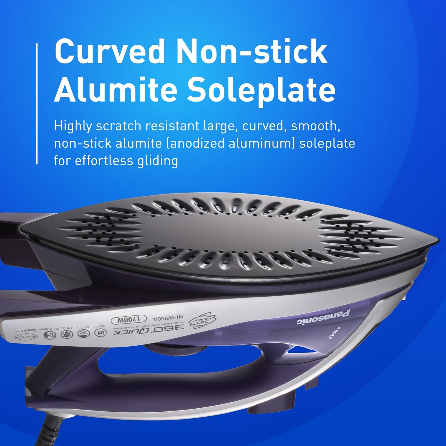 Plancha de Vapor Panasonic NI-W950A Azul con Suela de Alumite