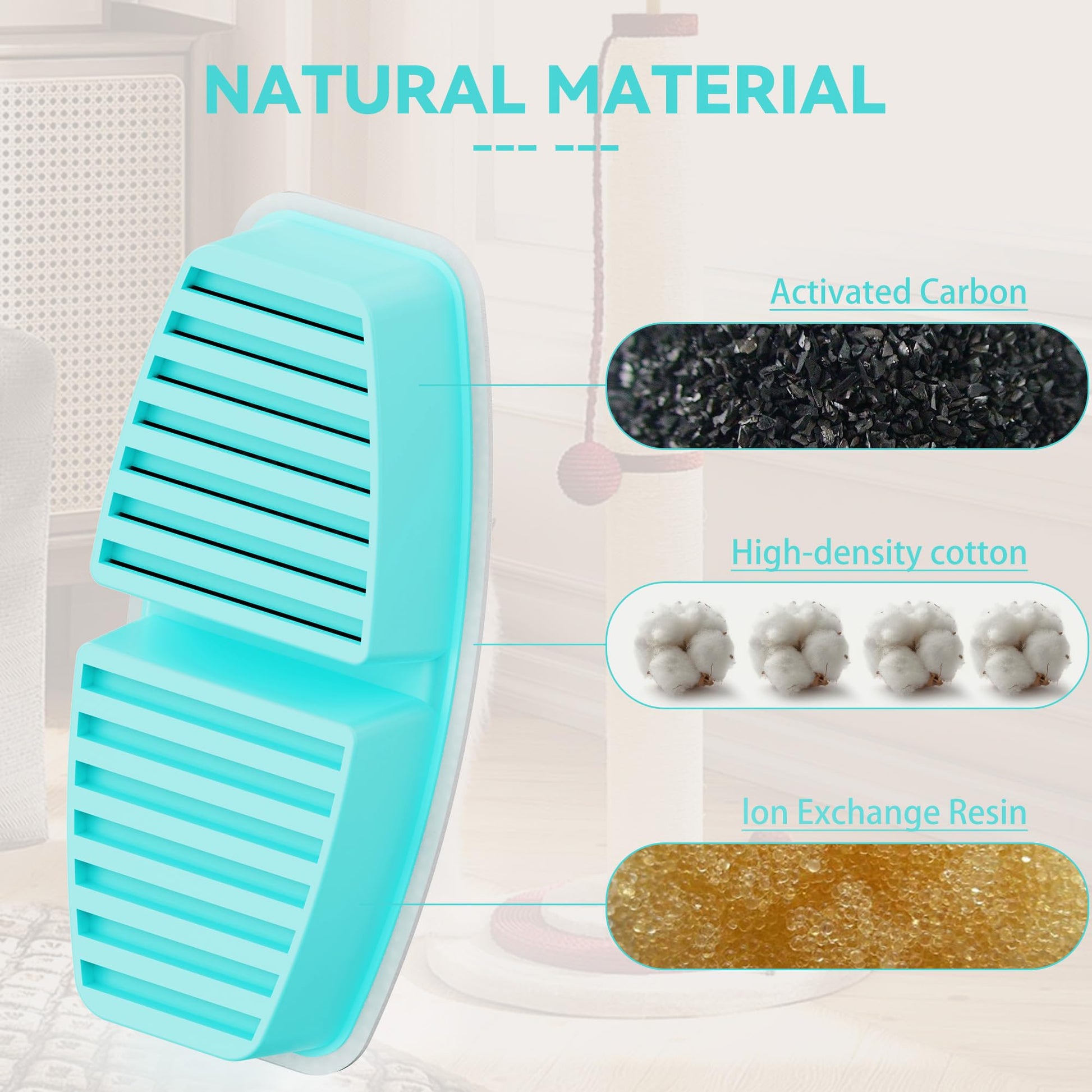 FOFNON Filtro de fuente de agua para mascotas: 12 filtros + 6 esponjas - Adecuado para fuente de agua FOFNON para perros o gatos