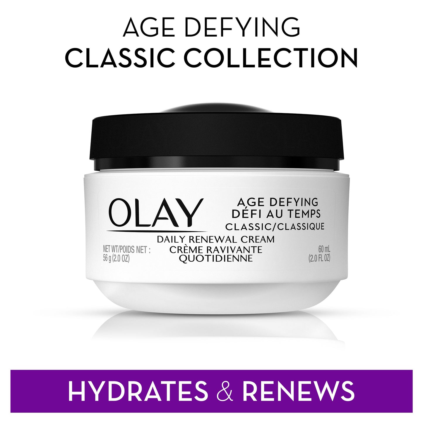 Olay Age Defying Classic Daily Renewal Cream Facial Moisturizer 2 Oz (Pack of 2)