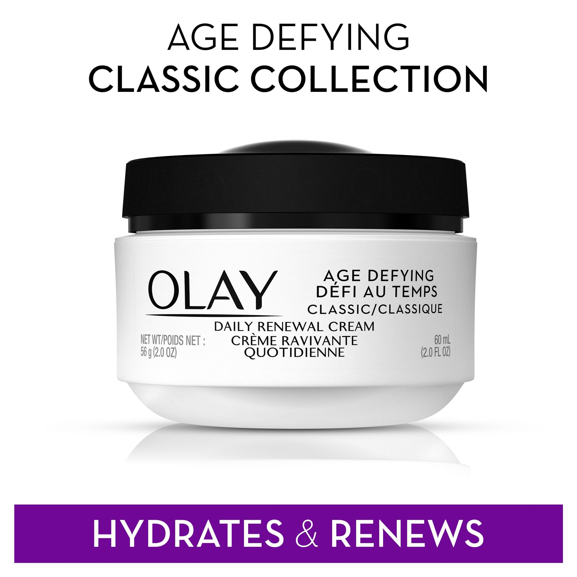 Olay Age Defying Classic Daily Renewal Cream Facial Moisturizer 2 Oz (Pack of 2)