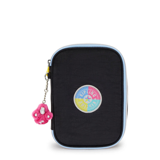 Kipling - Estuche impreso Fc para mujer, 100 bolígrafos, organizar accesorios, suministros de arte, maquillaje, organizador de viaje, True Black FC25, 8.25''L x 6''H x 2''D, Kipling - Bolsa de
