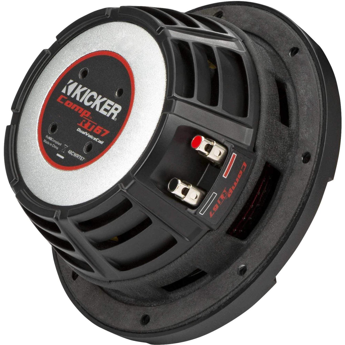 KICKER 48CWRT672 CompRT Subwoofer de 6.7 pulgadas, DVC, 2 ohmios