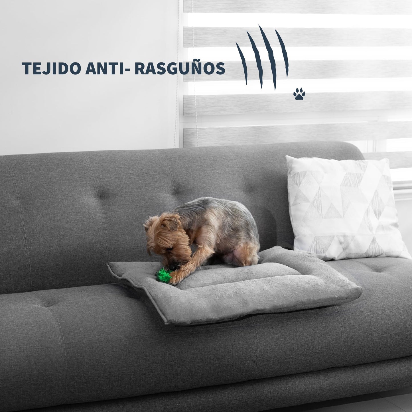 Cama para Mascotas PET TO BED Gris Suave Esponjosa Térmica Lavable