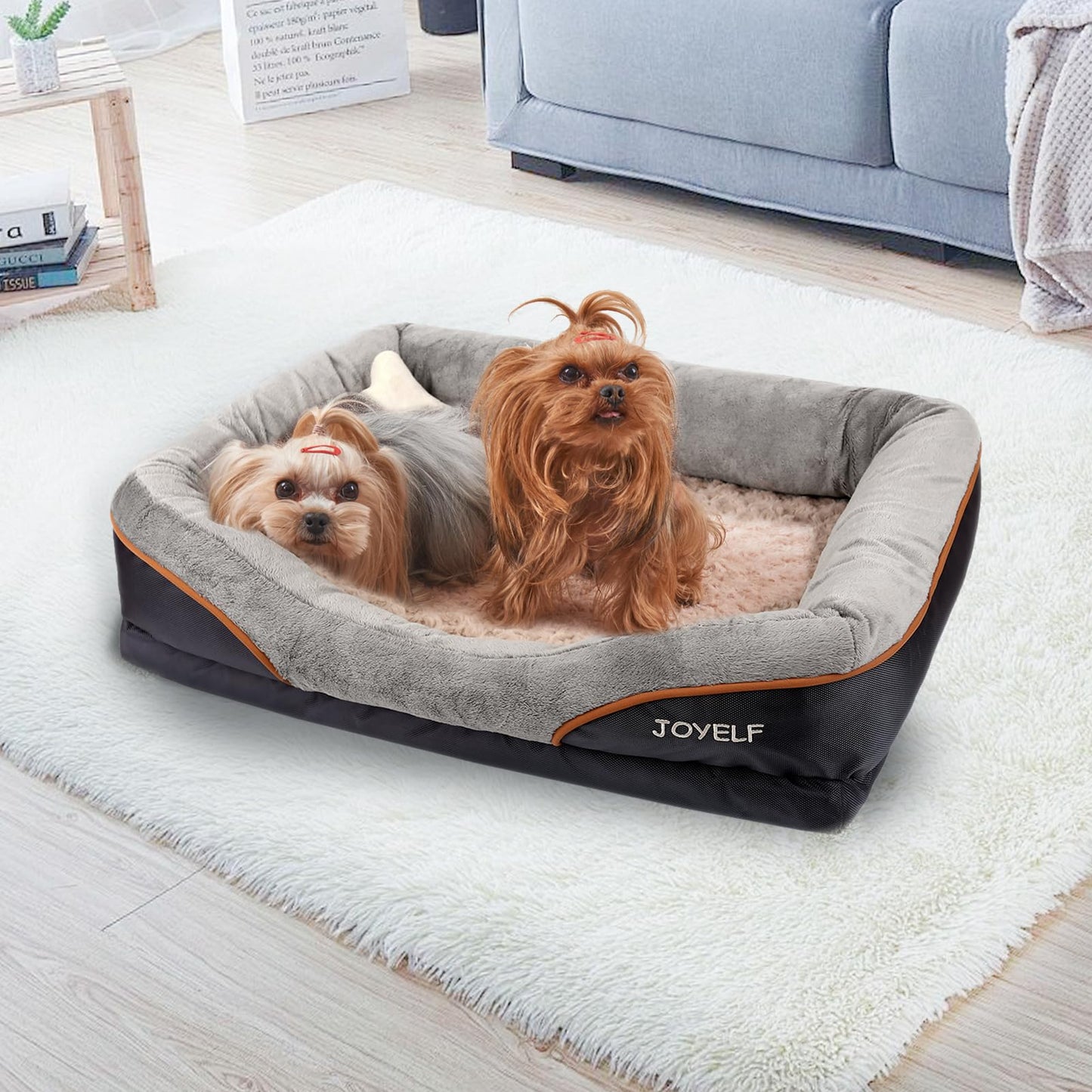 Cama Ortopédica para Perros JOYELF Mediana viscoelástica Lavable con Juguete Chirriante