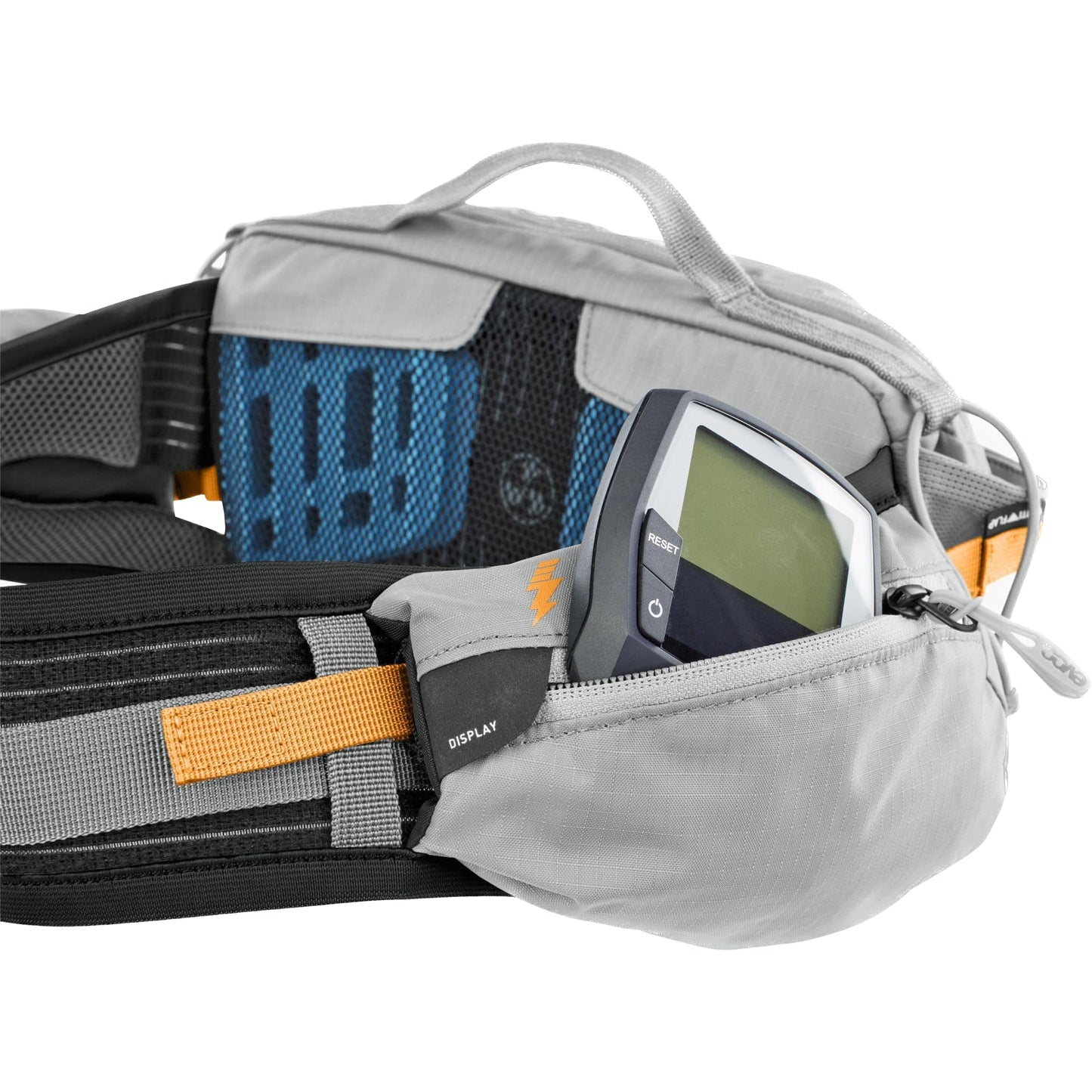 Bolsa de Cintura EVOC Gris Piedra con AIRFLOW y AIRO Flex para e-Bike Tours y Trails (3L de Capacidad)