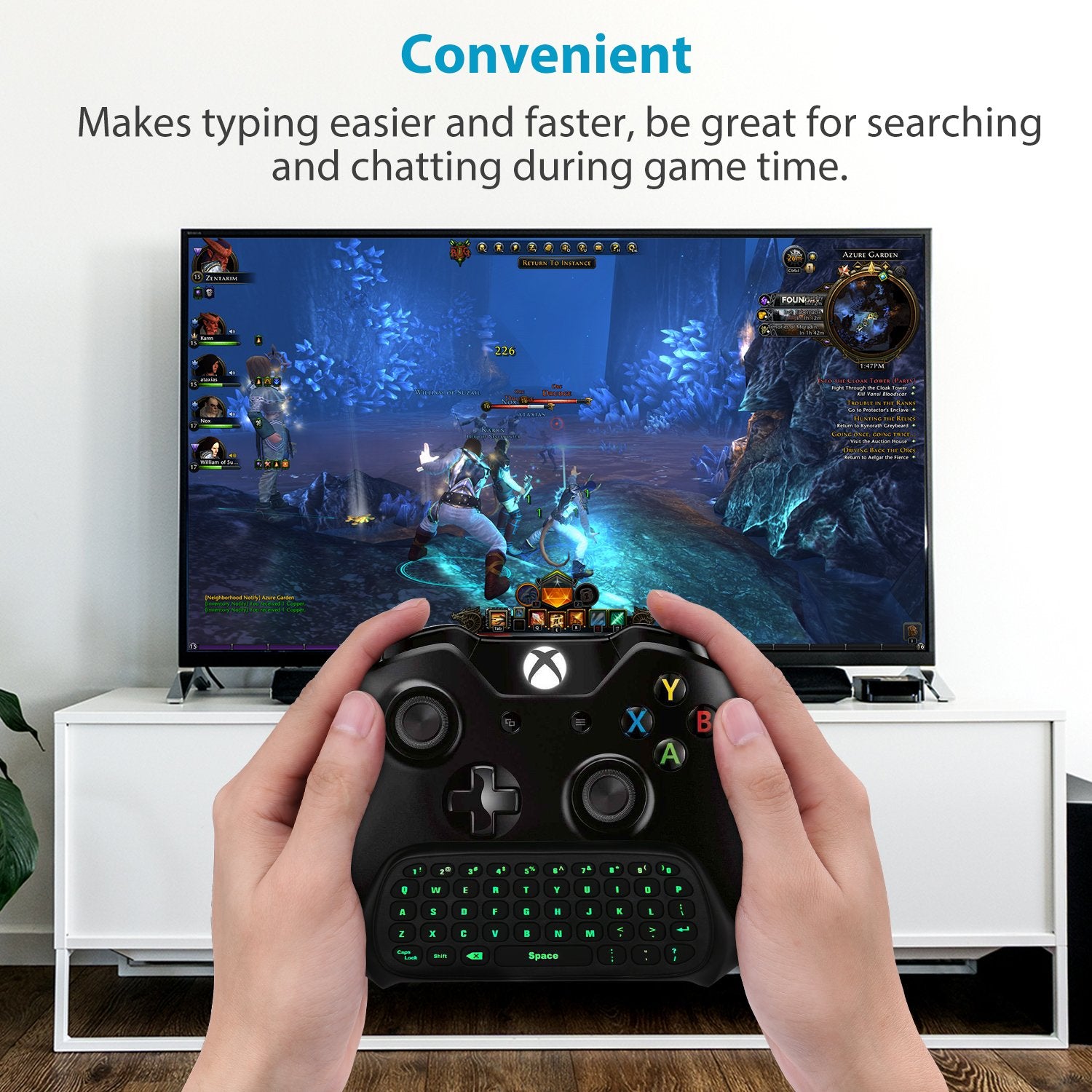 Teclado Inalámbrico MoKo Verde para Juegos Xbox One y Series X/S Negro