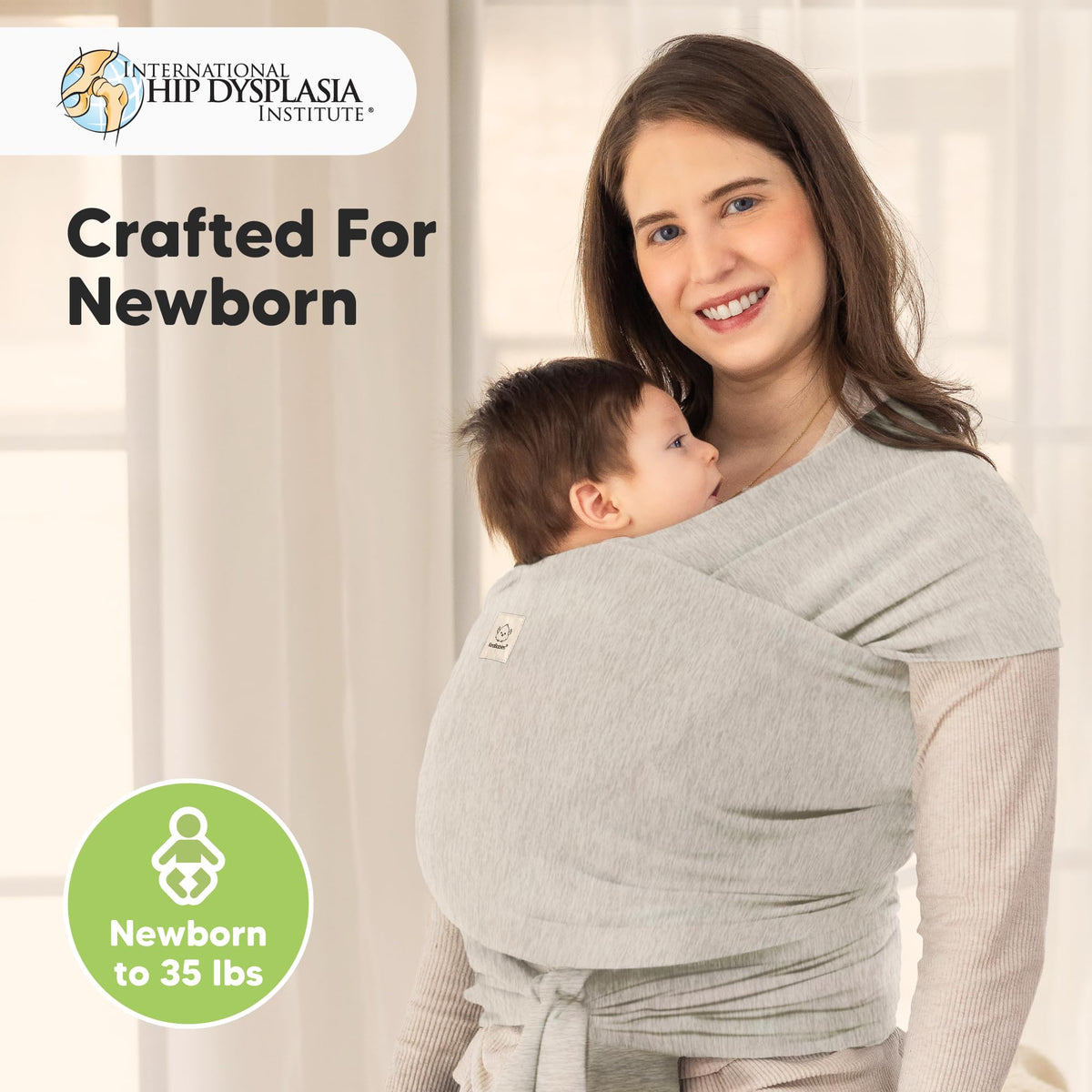 KeaBabies - Portabebés Original Todo en 1 para Bebés Recién Nacidos a Niños, Fácil de Llevar, Unión Manos Libres, Envoltura Ligera y Transpirable para (gris Piedra)