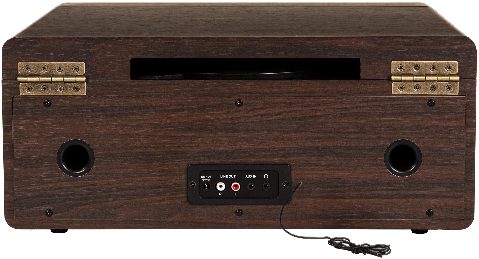 Crosley CR7016A-MA Rhapsody - Tocadiscos de 3 velocidades con Bluetooth, Radio Am/FM, Reproductor de CD y Entrada Auxiliar, Caoba