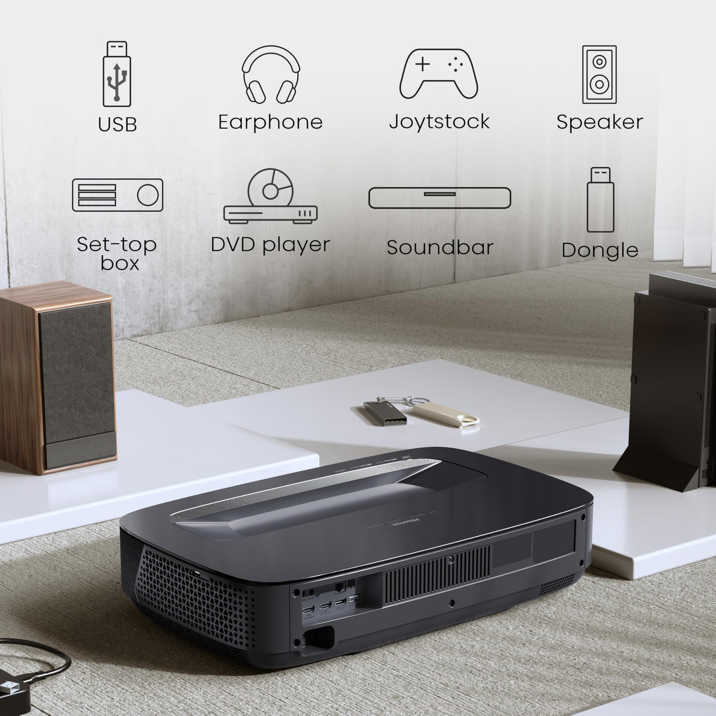 Hisense Proyector Inteligente de Distancia ultracorta 4K X-Fusion Laser Cinema PL2 Dolby Vision＆Dolby Atmos