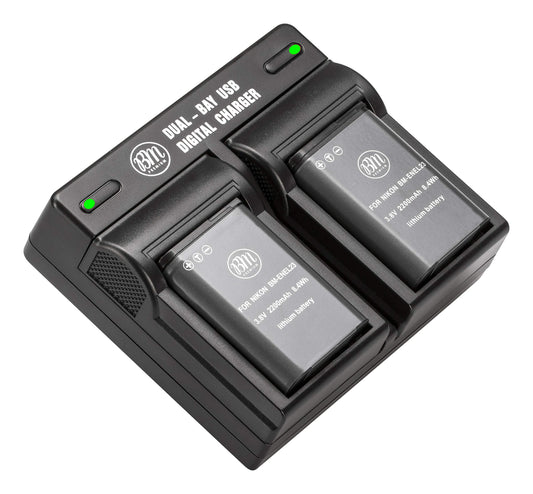 BM Premium - Paquete de 2 baterías EN-EL23 y cargador de batería dual para cámara digital Nikon Coolpix B700, P900, P600, P610, S810c
