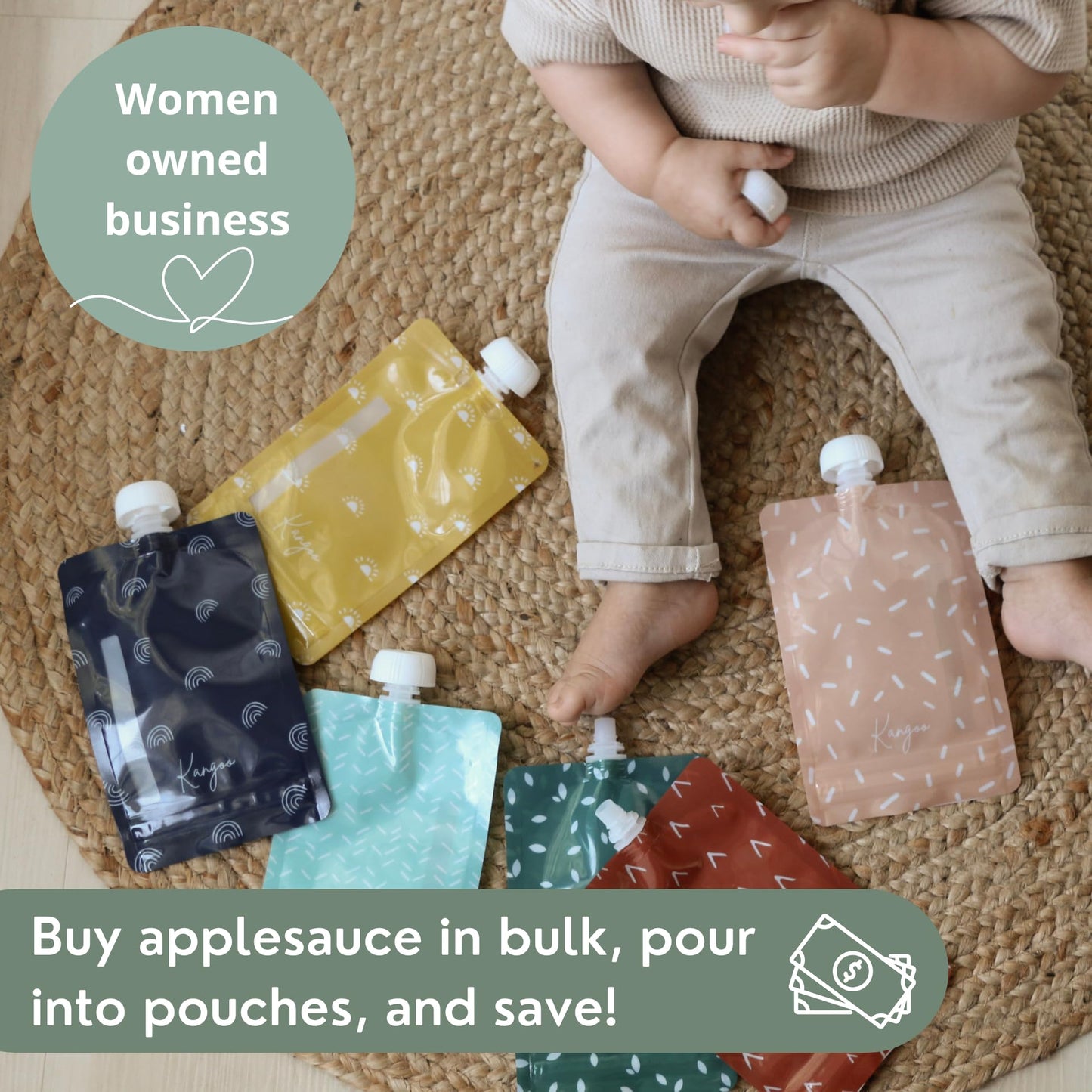 Bolsas reutilizables para alimentos para bebés – Bolsas de almacenamiento de alimentos para niños pequeños y niños – Puré de manzana, batidos, yogur y puré – Bolsa para apretar sin BPA, paquete de 12