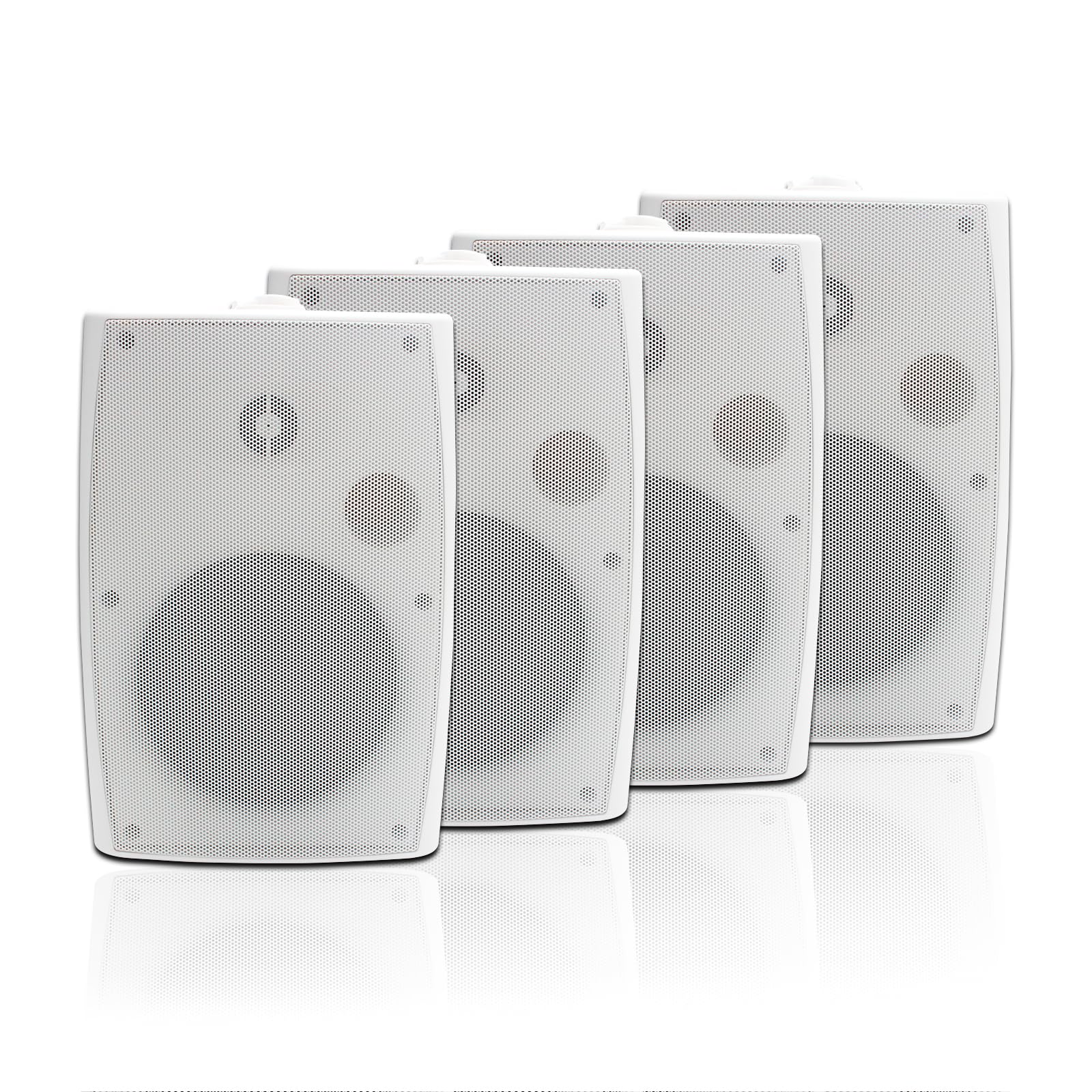 STUDIOFINIX - Altavoces para exteriores de 6.5 pulgadas, montados en la pared, 800 W, color negro, solución de audio resistente a la intemperie y de alto rendimiento (4 altavoces) (blanco), ST-602BX2