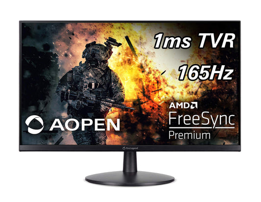 AOPEN 24MV1Y Pbmiipx 23.8" Full HD (1920 x 1080) Gaming Monitor | AMD FreeSync Premium Technology | Up to 165Hz | 1ms TVR | 2 x HDMI Ports & 1 x Display Port