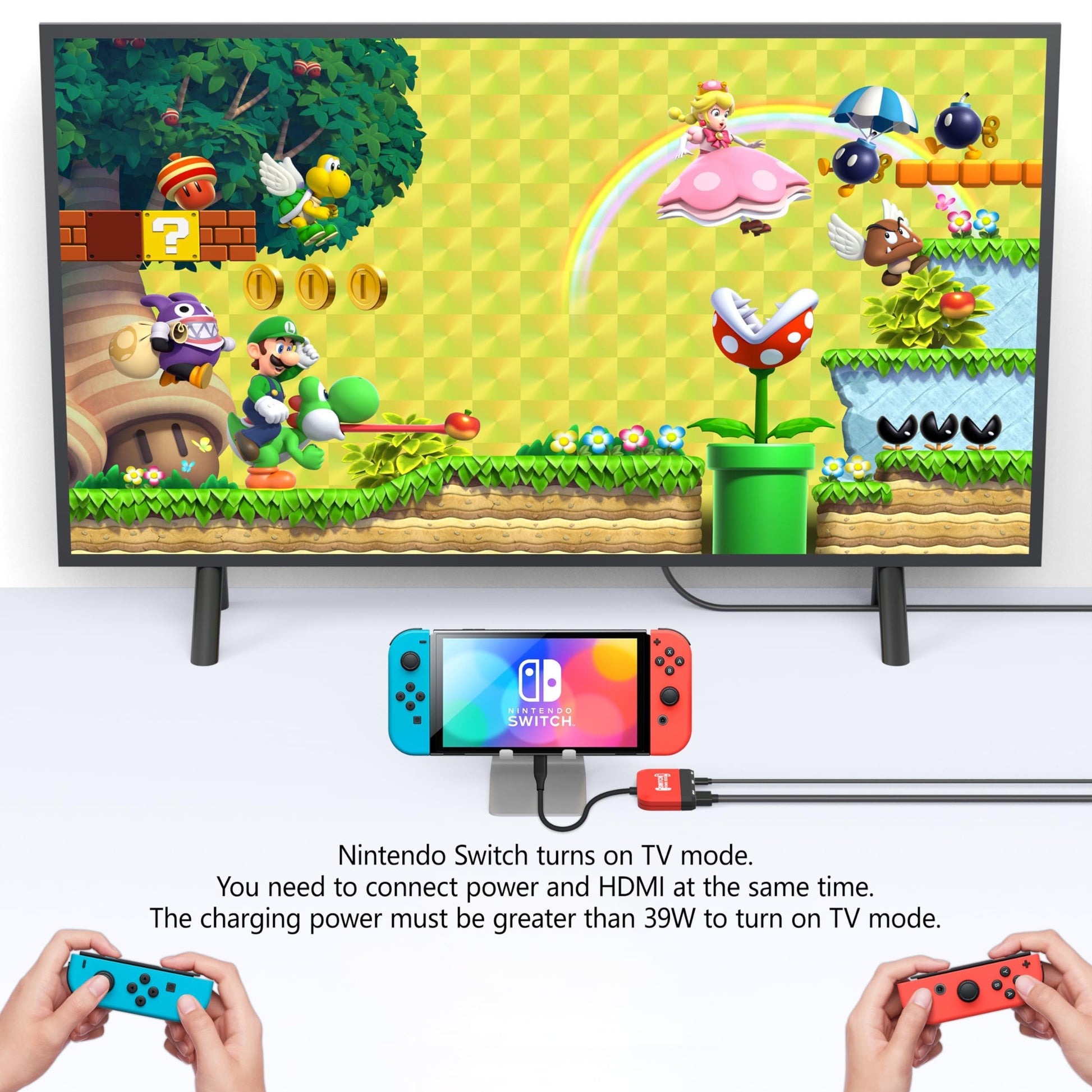 GKEAPZA Dock para Nintendo Switch/OLED, Mini TV Dock 3 en 1 con Puerto 4K HDMI USB 3.0 Carga USB C PD 101W, Base Portátil de Viaje