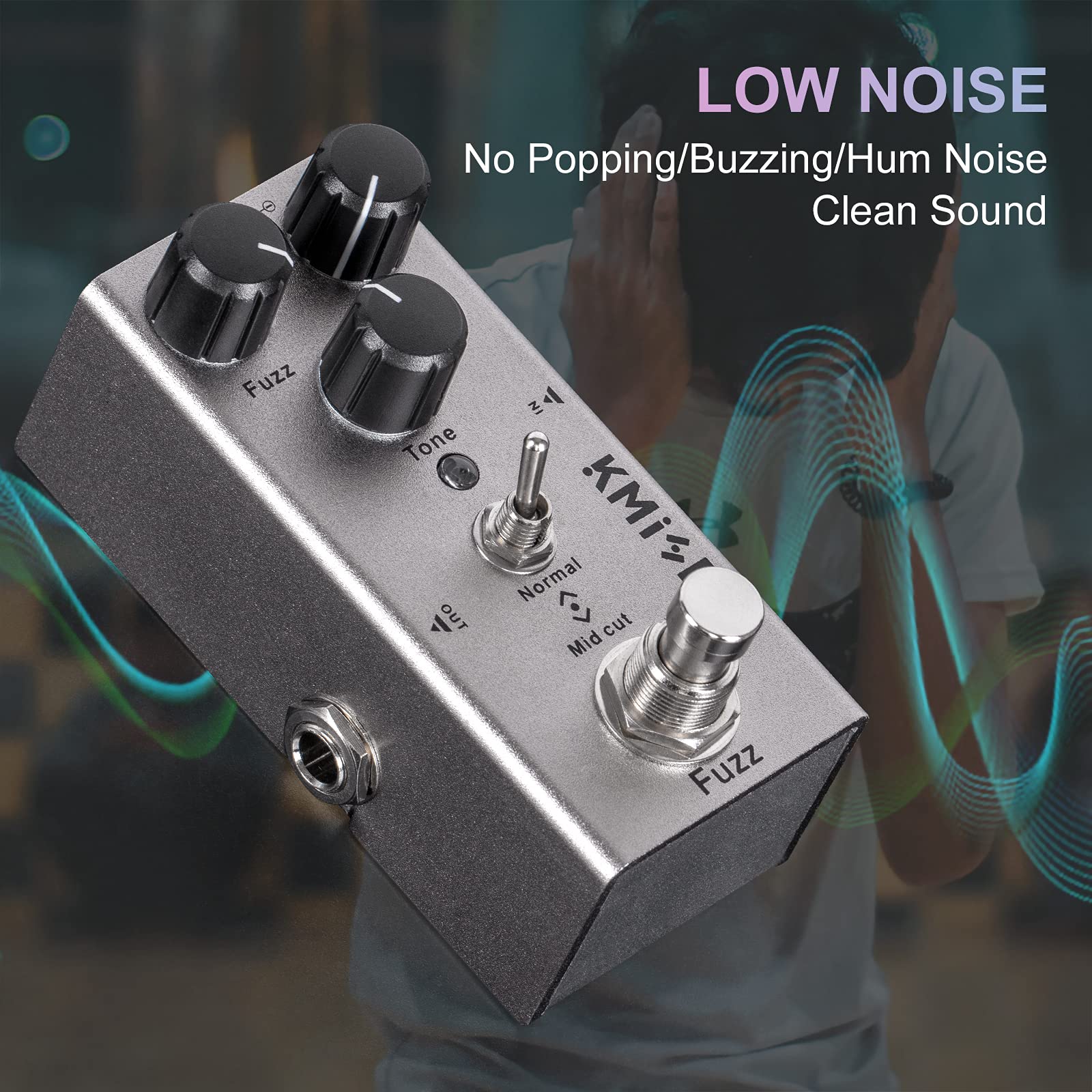 lotmusic Pedal de efectos de guitarra eléctrica Mini tipo único DC 9V True Bypass (Fuzz)