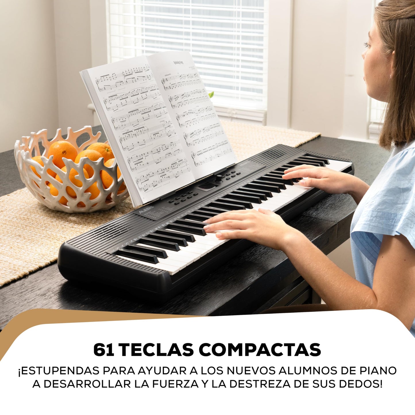 Alesis Melody 61 MK4 Teclado Piano Eléctrico para Principiantes con 61 Teclas, con Altavoces, Atril para Partituras o Tablet, 300 Sonidos y Lecciones de Música