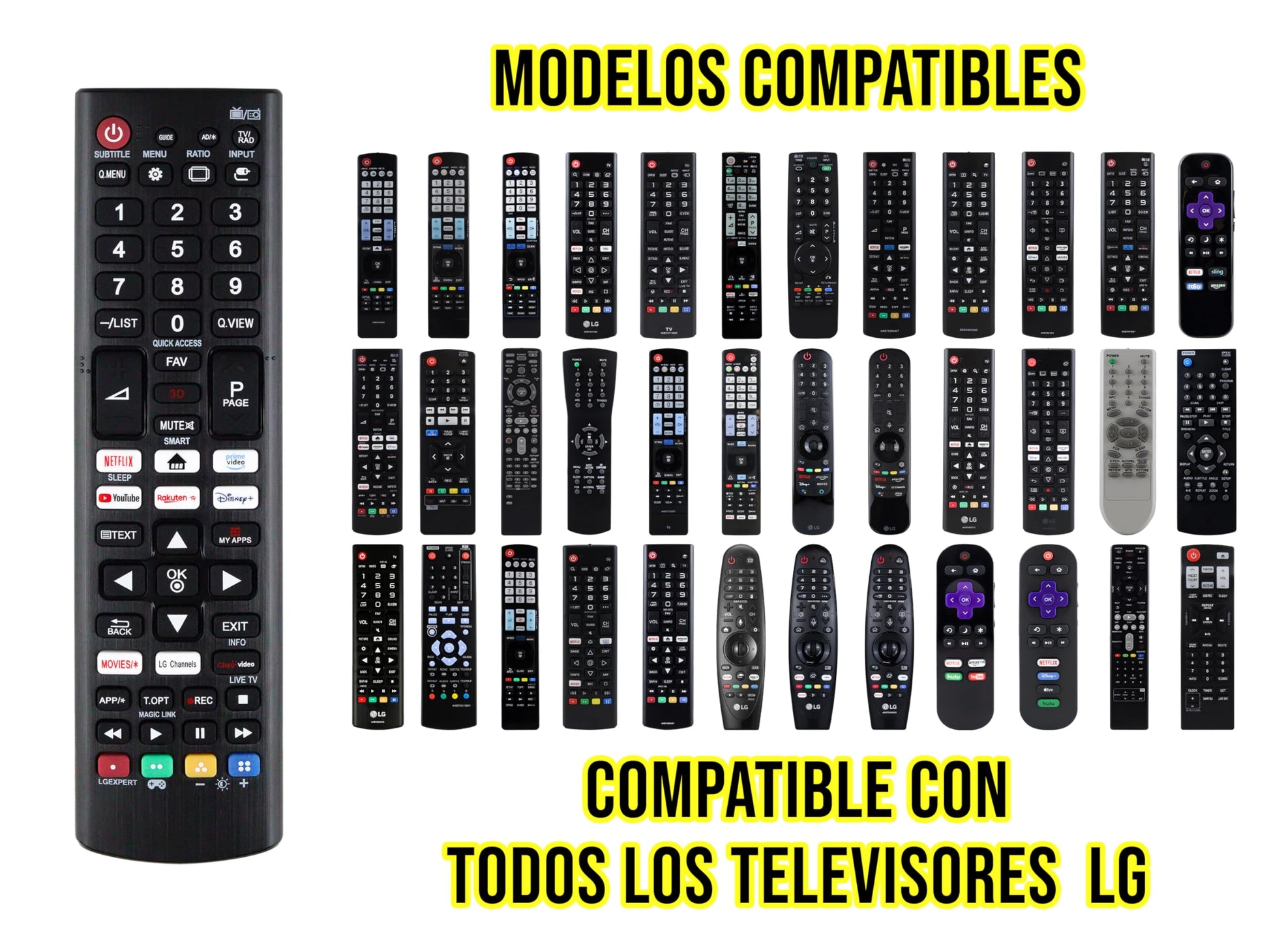 CONTROL EXPERT Control Universal para LG Compatible con Todos los Modelos Smart TV, Pantalla 4k, Directo