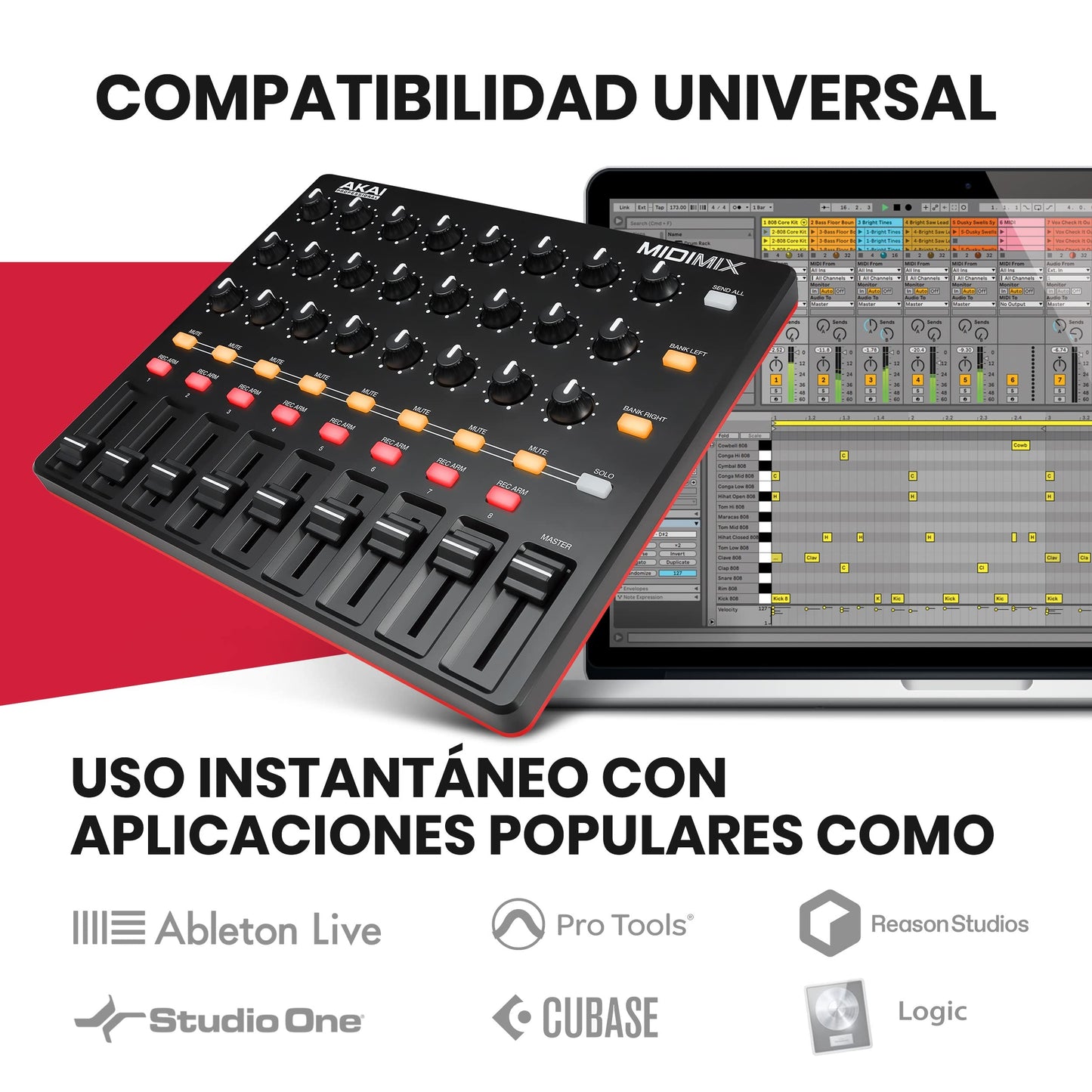 Controlador MIDI USB AKAI Professional MIDIMIX con Integración para Ableton Live