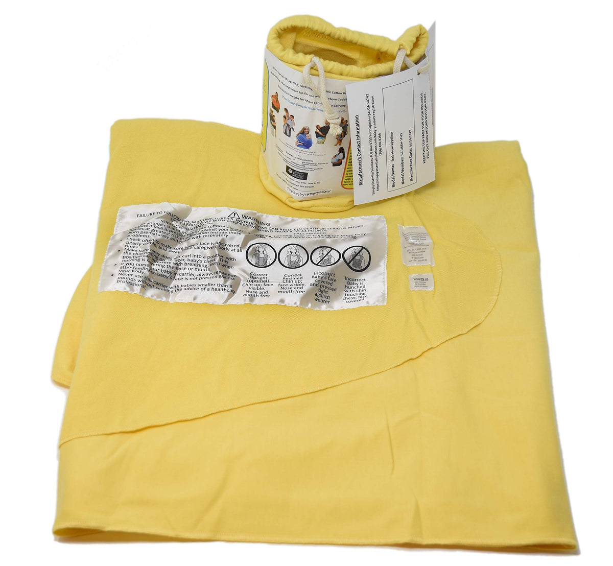 Portabebés suave, elástico, envoltura de algodón para bebé, correa de bebé, cubierta de lactancia para uso con recién nacidos: distribuye uniformemente el peso para un transporte más cómodo (amarillo)