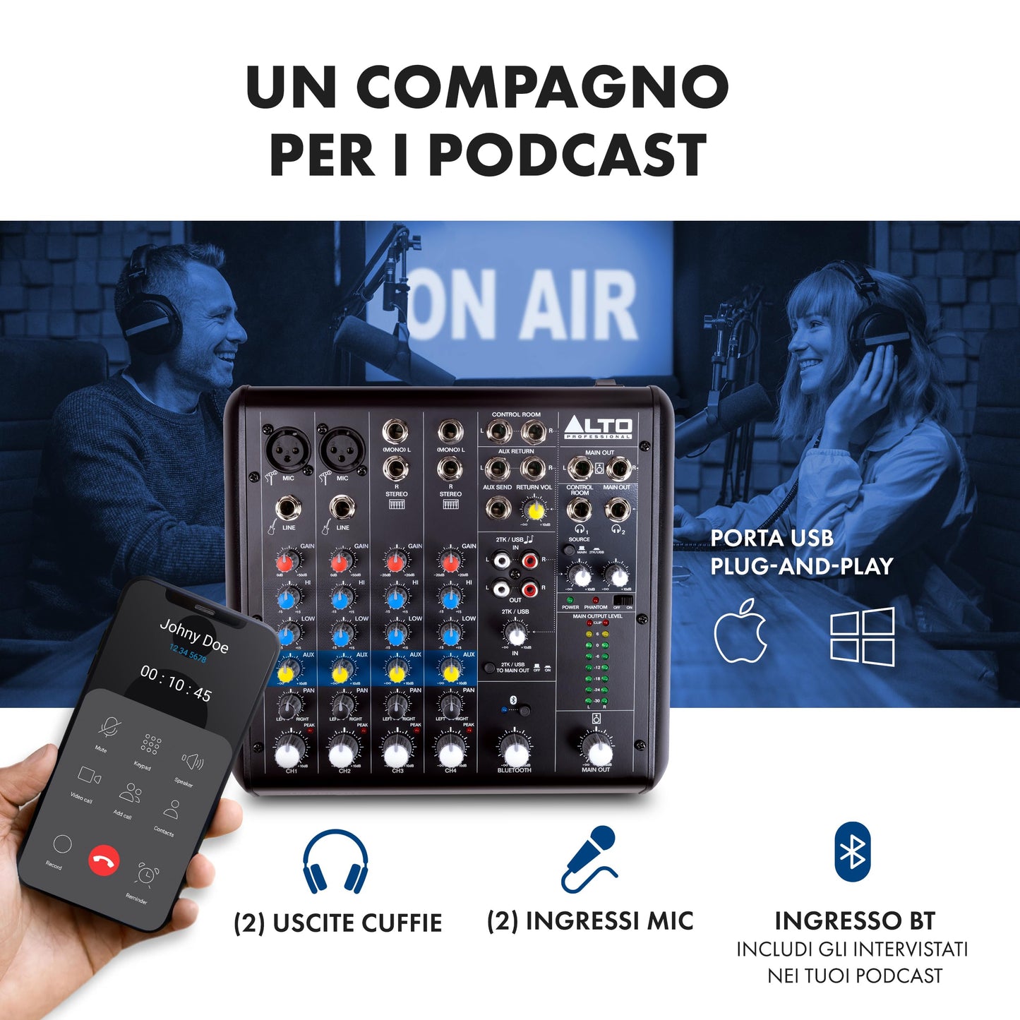 Mezcladora de Audio ALTO TrueMix 600 Negro con Interfaz USB y Bluetooth