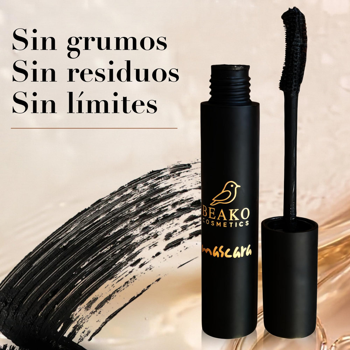 Beako Co. Máscara de Pestañas Waterproof - Pack 2 Máscaras - Volumen, Alargamiento y Definición - Vitamina E - Rímel Larga Duración Negro Intenso - Efecto Pestañas Postizas
